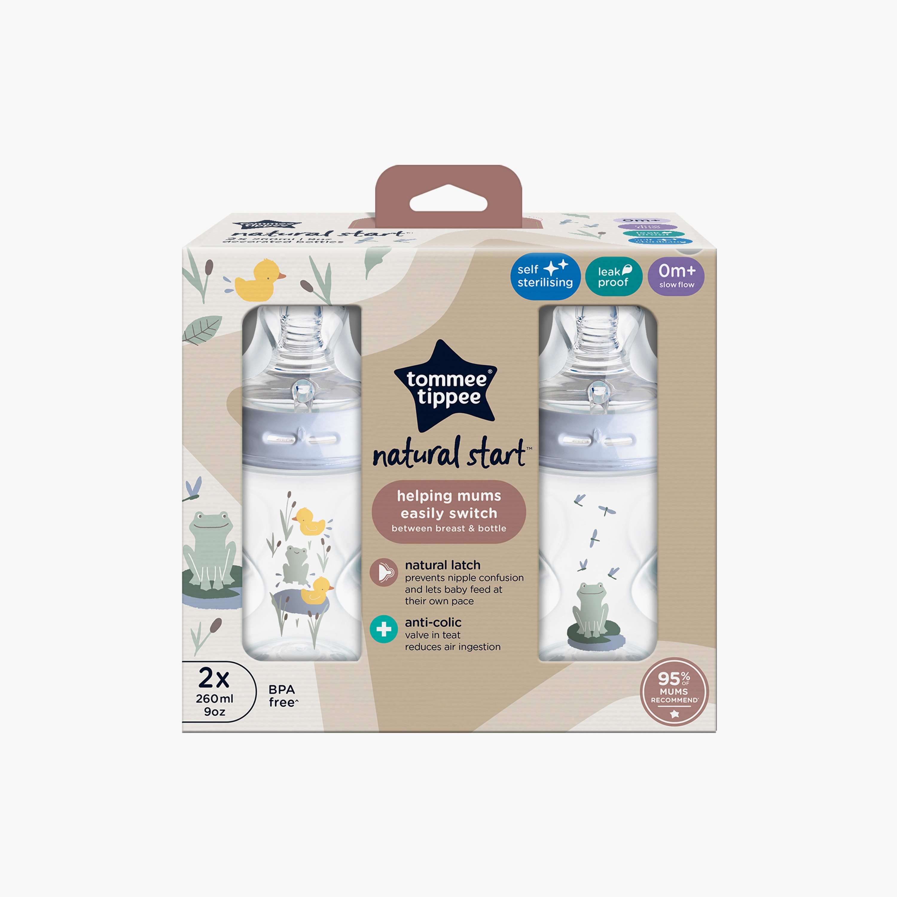 Tommee Tippee 2-Piece Natural Start Feeding Bottles - 260 ml-baby-feeding-feedingbottles-bottlesandteats-image-3