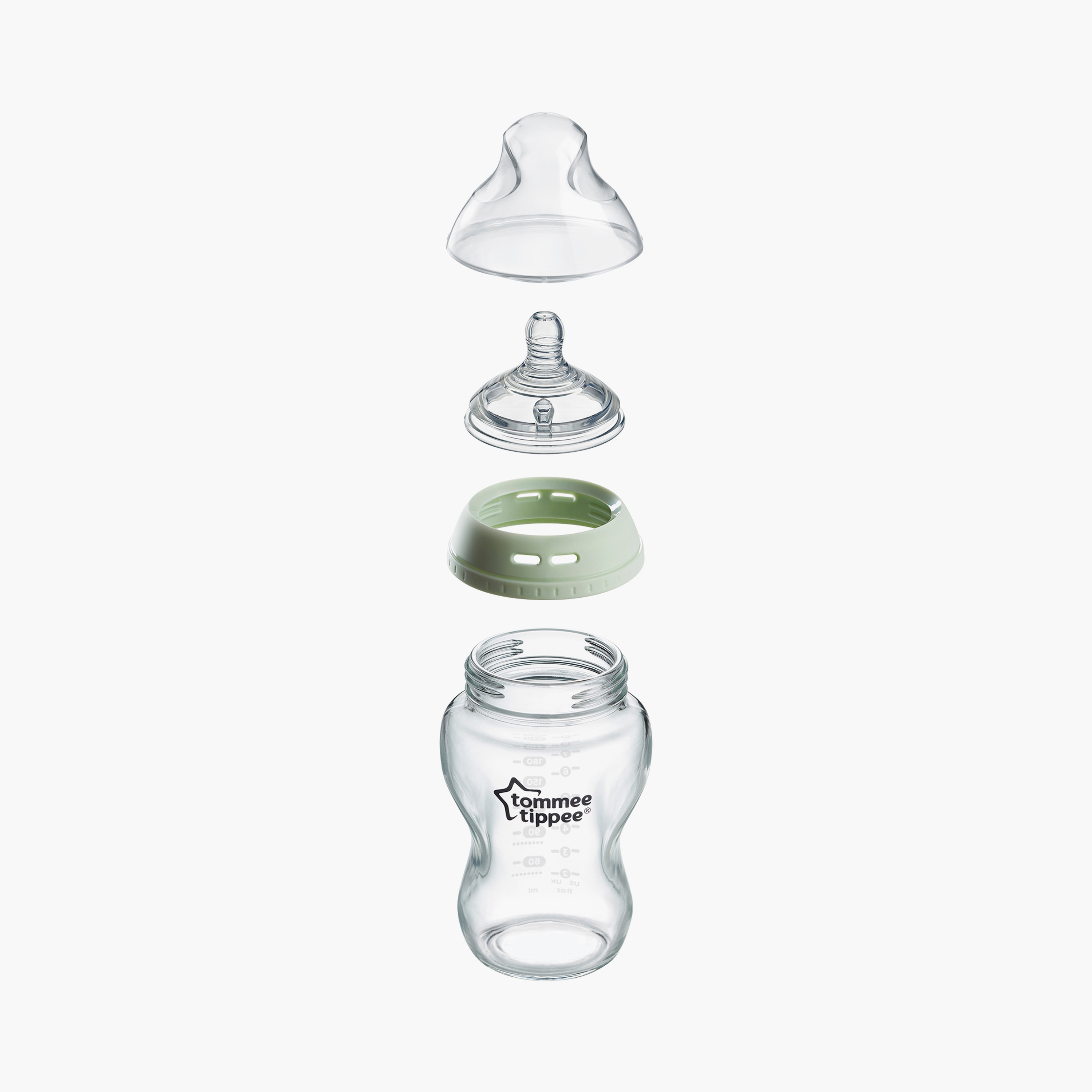 Tommee Tippee Closer To Nature Glass Feeding Bottle - Green - 250 ml-baby-feeding-feedingbottles-bottlesandteats-image-3