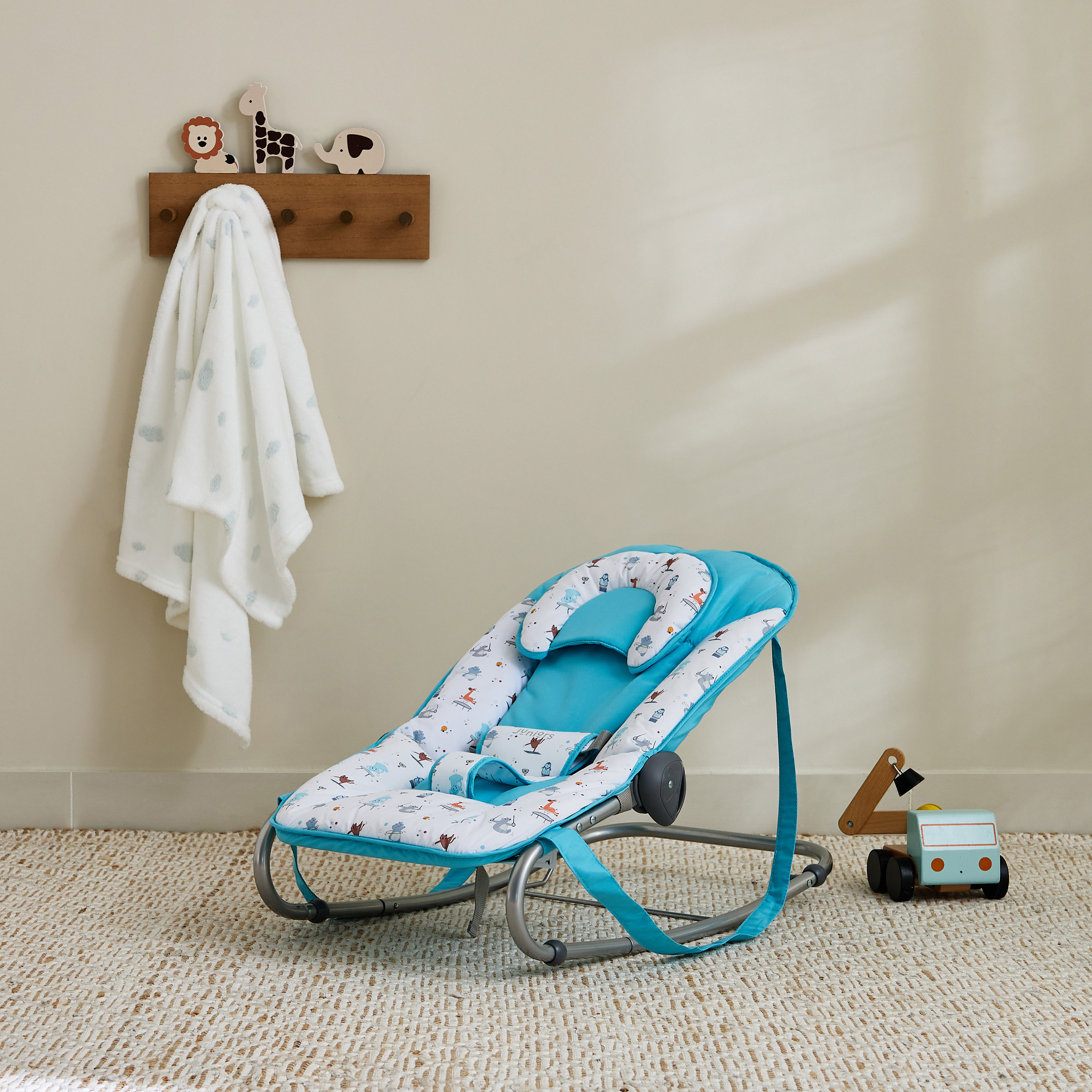 كرسي هزاز للأطفال بوسادة بريك من جونيورز-baby-infantactivity-rockers-image-9