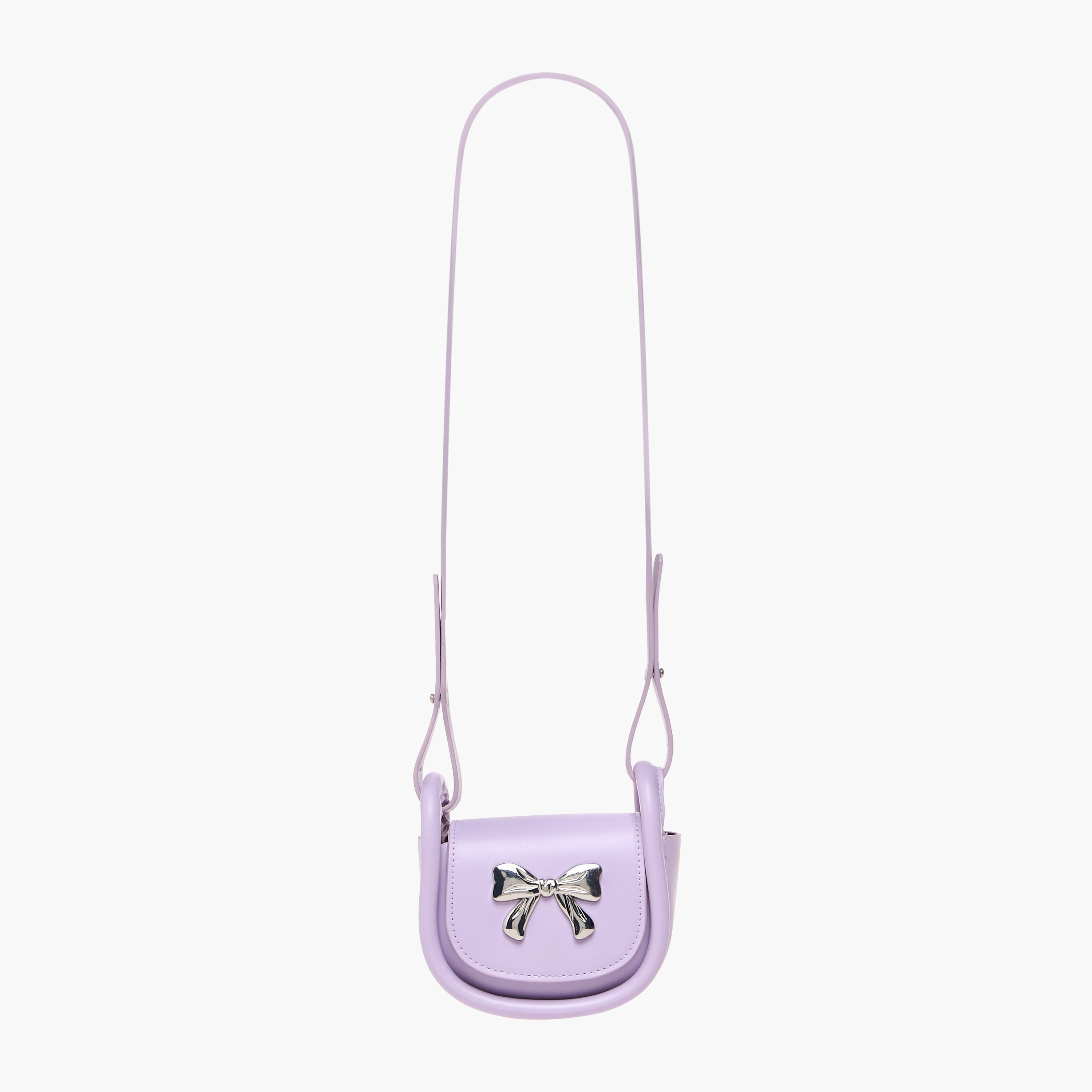 Charmz Bow Accent Crossbody Bag with Strap Handle and Flap Closure-girls-accessories-bags-image-2