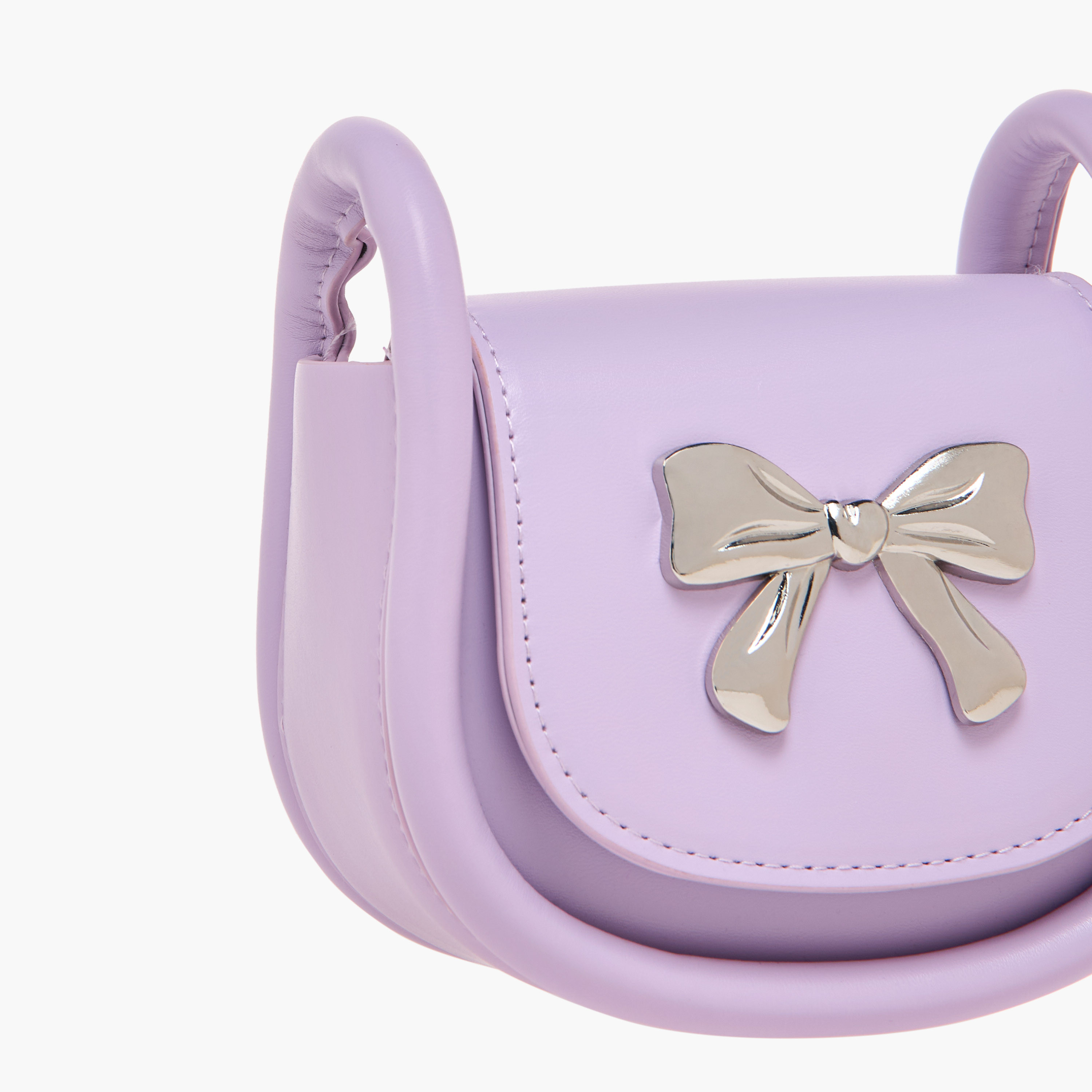 Charmz Bow Accent Crossbody Bag with Strap Handle and Flap Closure-girls-accessories-bags-image-4