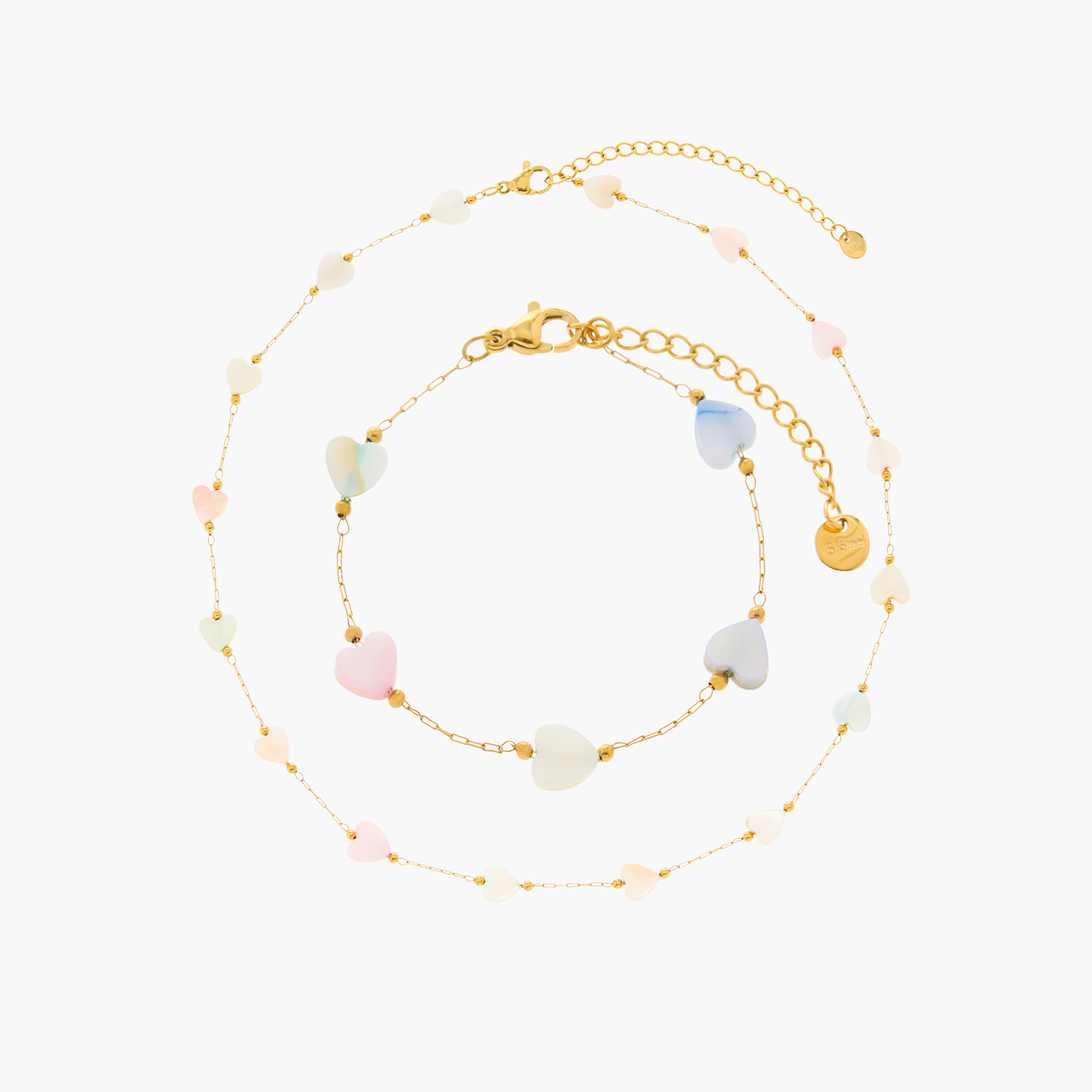 Charmz Heart Embellished Necklace and Bracelet Set-girls-accessories-jewellery-image-1
