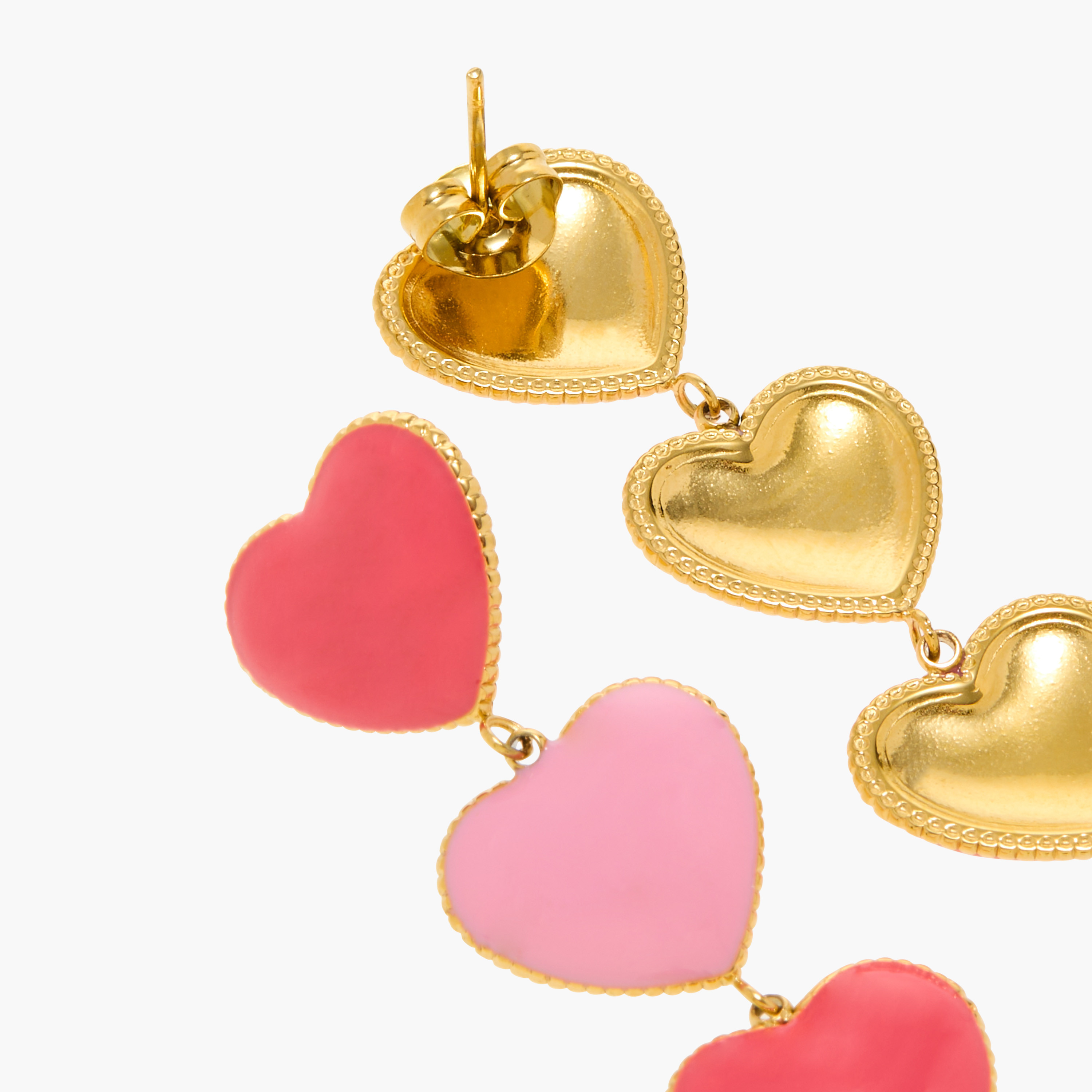 Charmz Heart Shaped Dangler Earrings with Pushback Closure-girls-accessories-jewellery-image-3