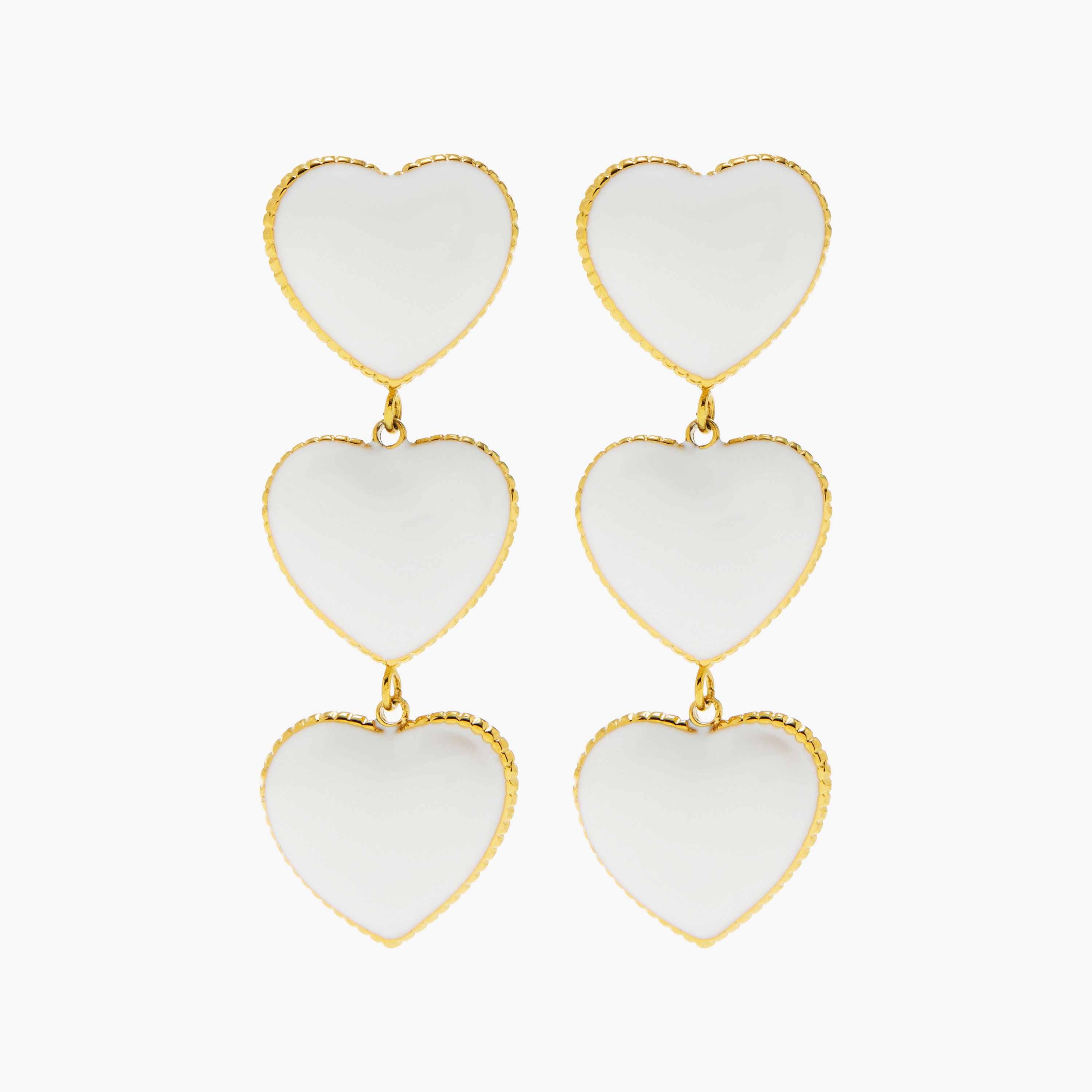 Charmz Heart Textured Earrings with Pushback Closure-girls-accessories-jewellery-image-1