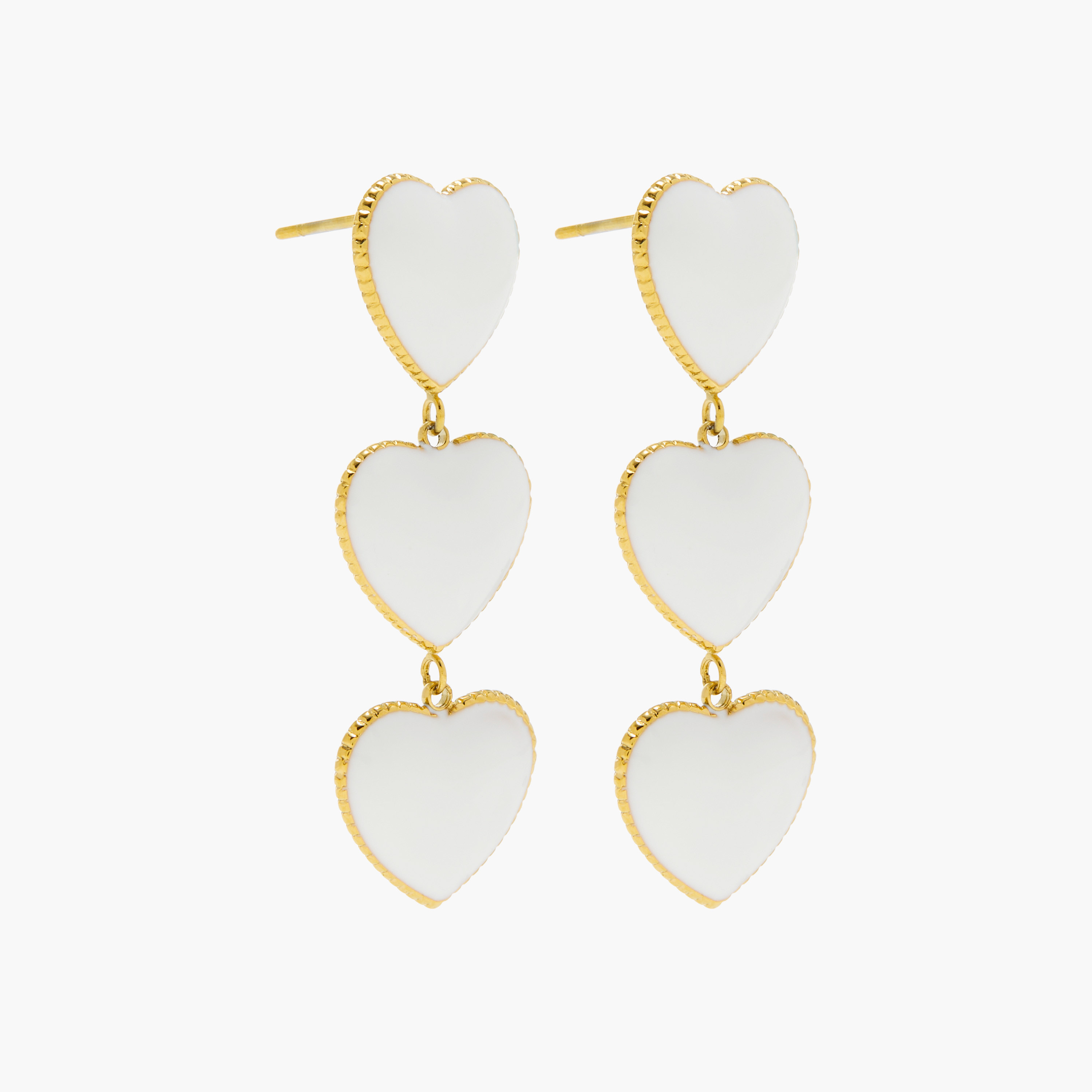 Charmz Heart Textured Earrings with Pushback Closure-girls-accessories-jewellery-image-2