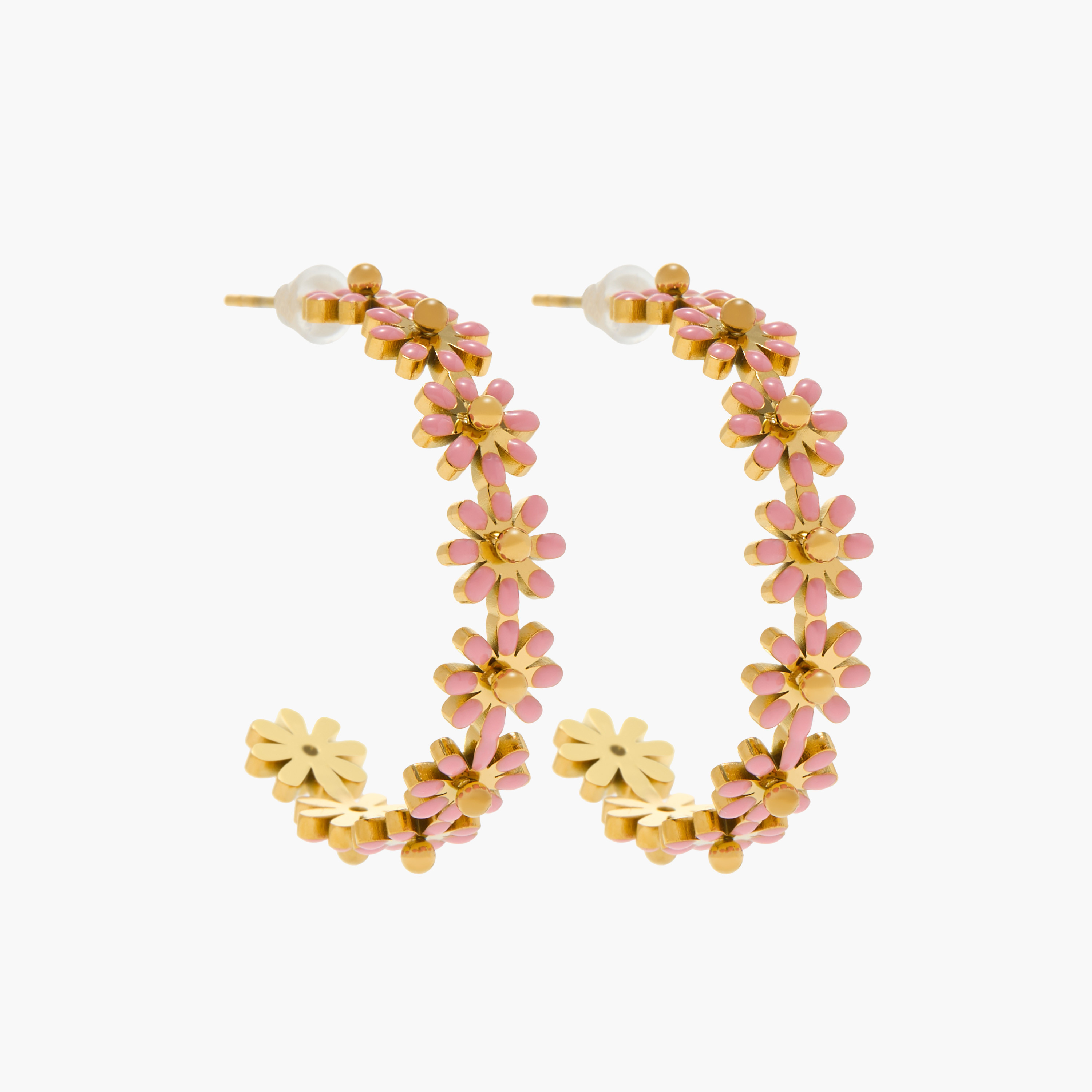 حلق بارز الملمس بتصميم زهري بمكبس إغلاق خلفي من تشارمز-girls-accessories-jewellery-image-1