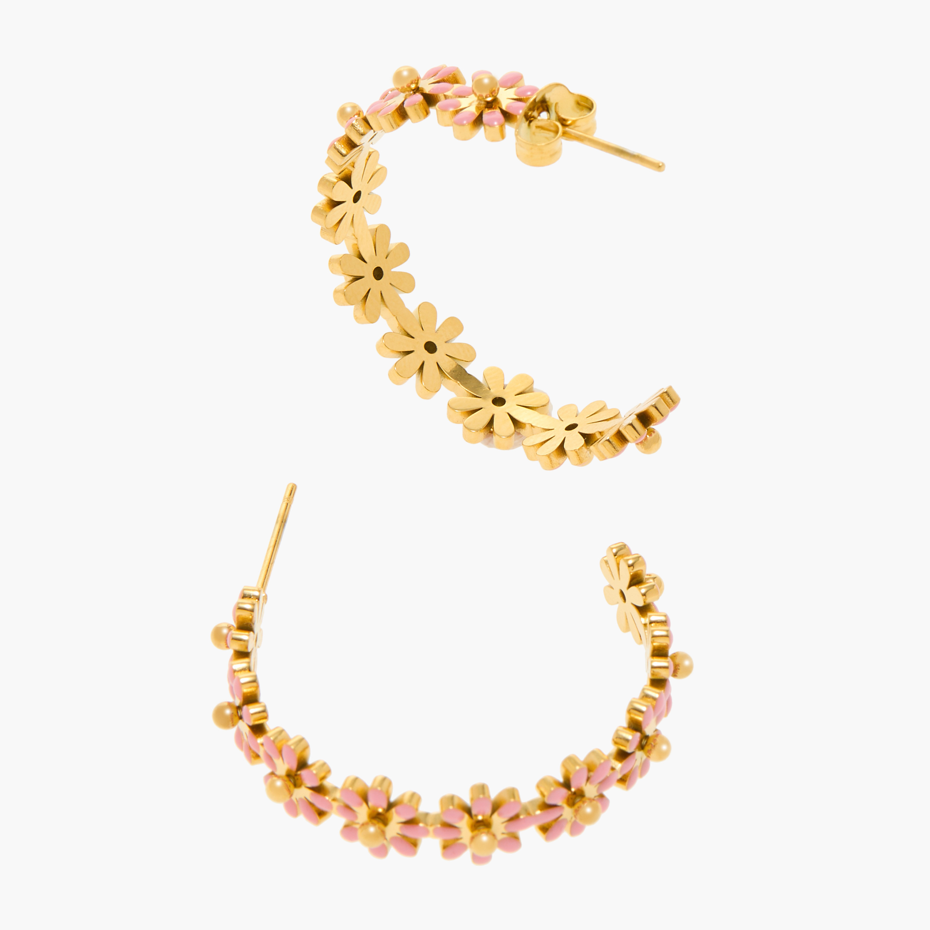 حلق بارز الملمس بتصميم زهري بمكبس إغلاق خلفي من تشارمز-girls-accessories-jewellery-image-3