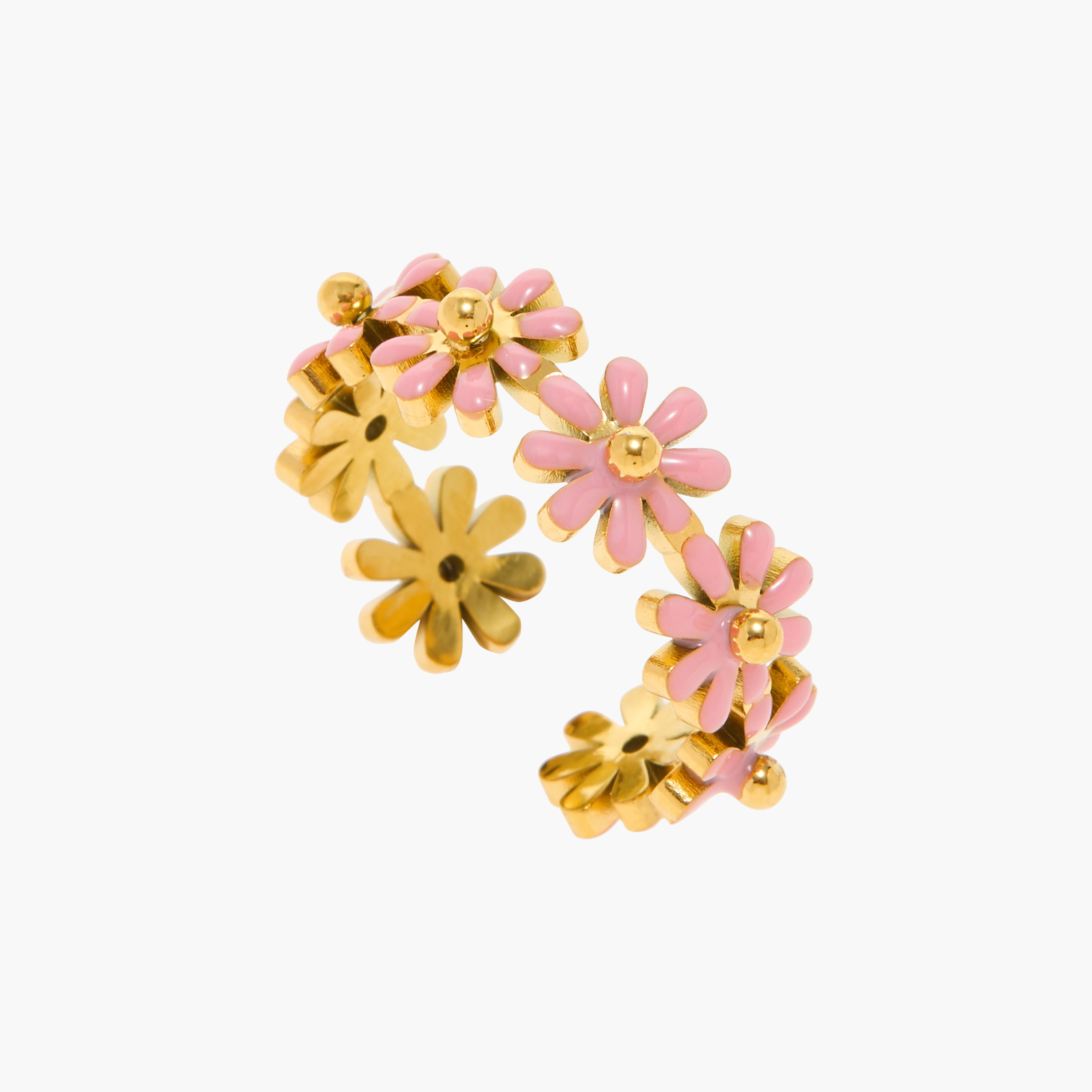 Charmz Floral Textured Cuff Ring-girls-accessories-jewellery-image-1