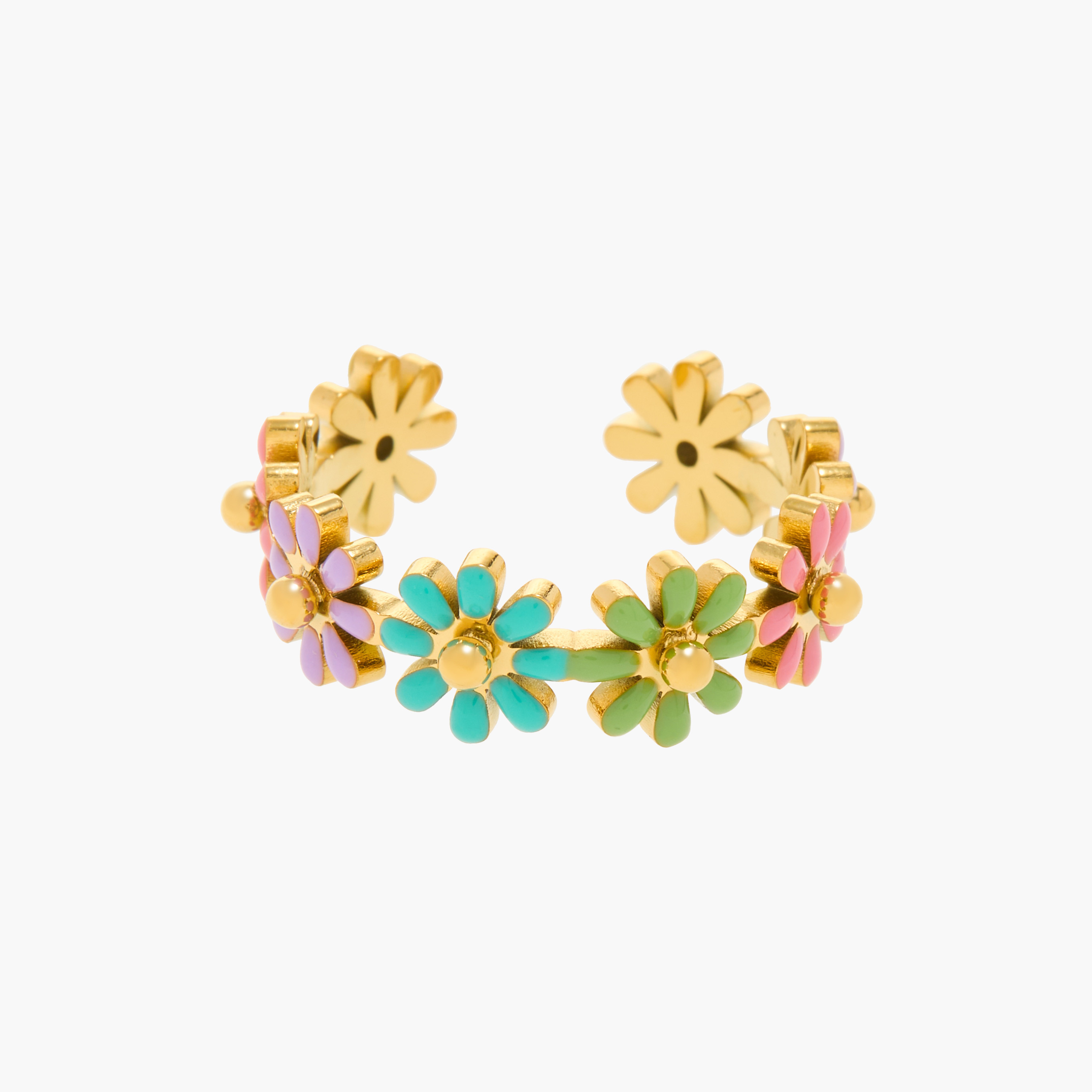 Charmz Floral Textured Cuff Ring-girls-accessories-jewellery-image-1