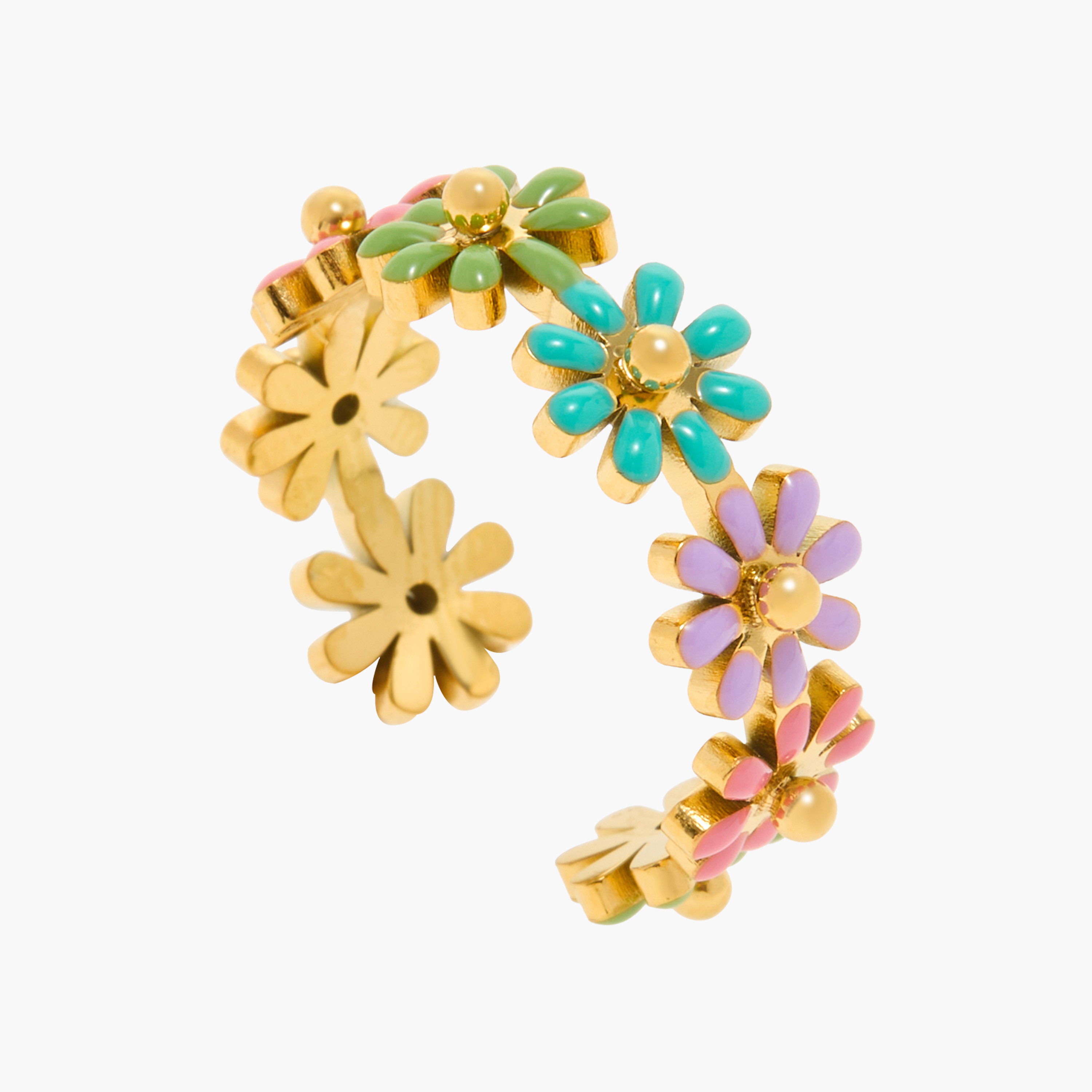 Charmz Floral Textured Cuff Ring-girls-accessories-jewellery-image-4