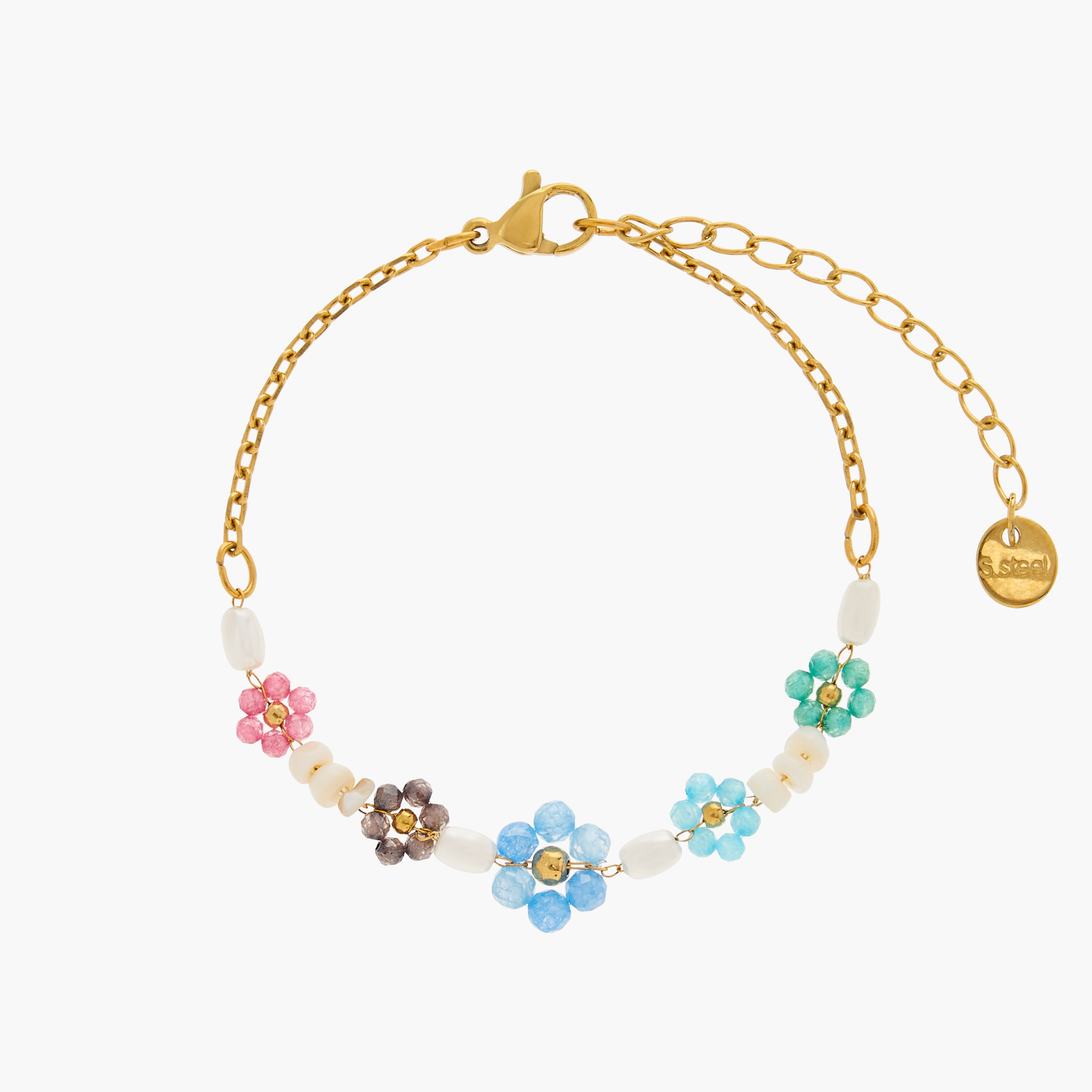 Charmz Beaded Floral Bracelet with Lobster Clasp Closure-girls-accessories-jewellery-image-2