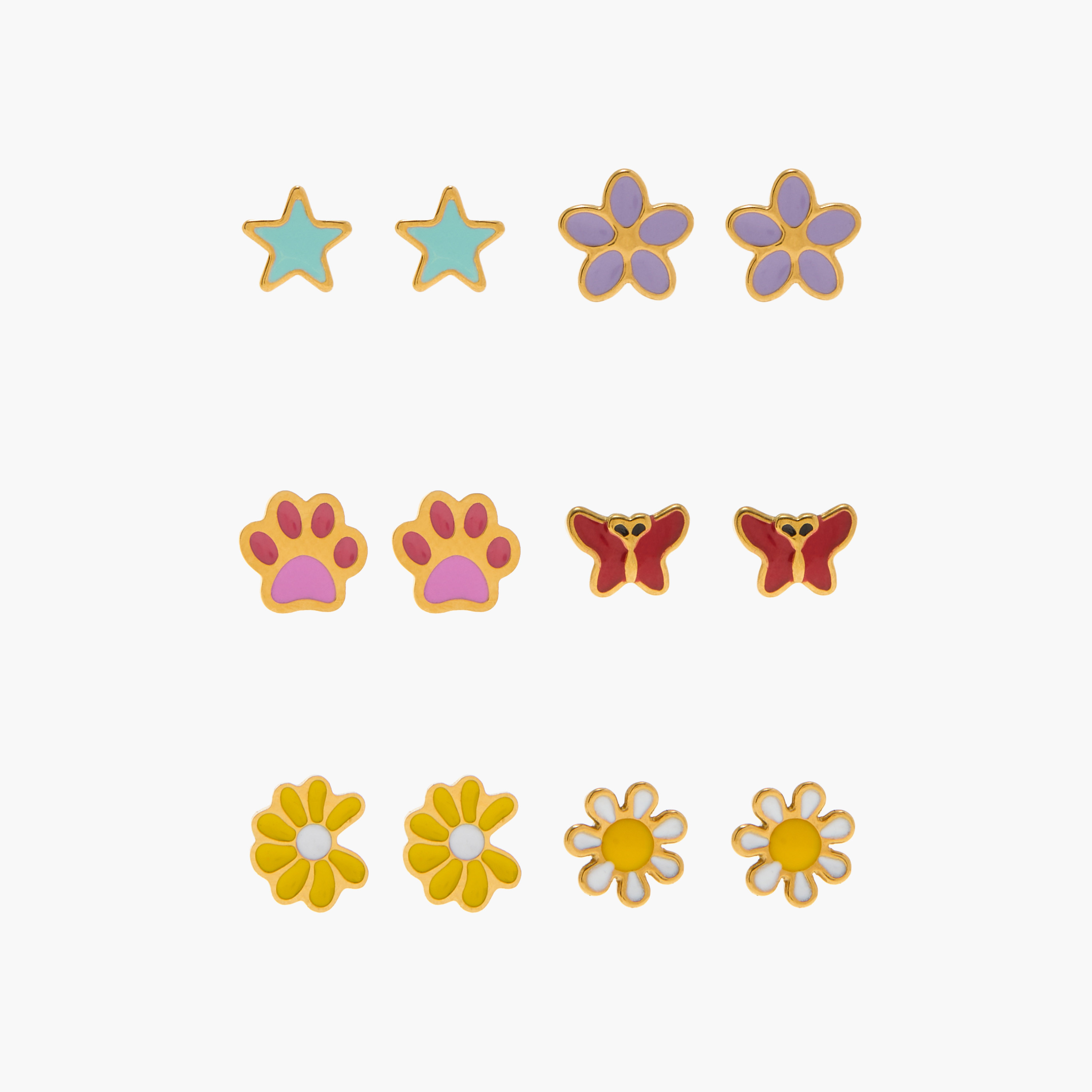 Charmz Assorted Earrings with Pushback Closure - Set of 6-girls-accessories-jewellery-image-1