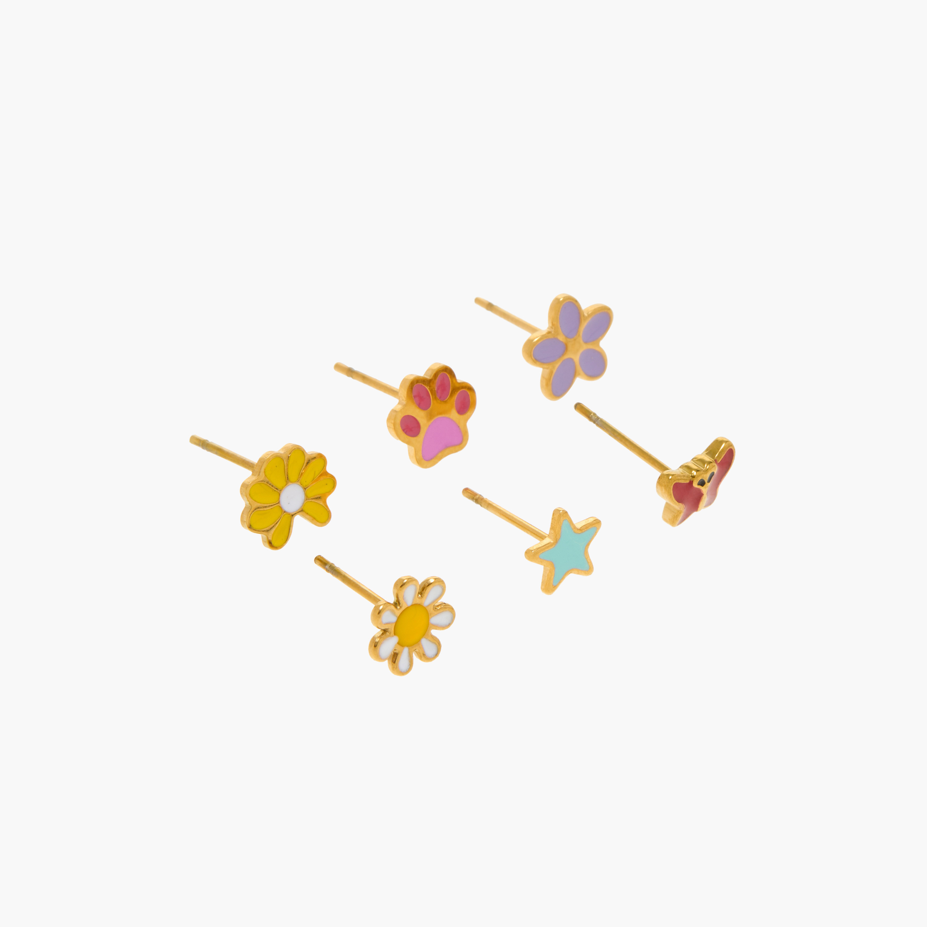 Charmz Assorted Earrings with Pushback Closure - Set of 6-girls-accessories-jewellery-image-2