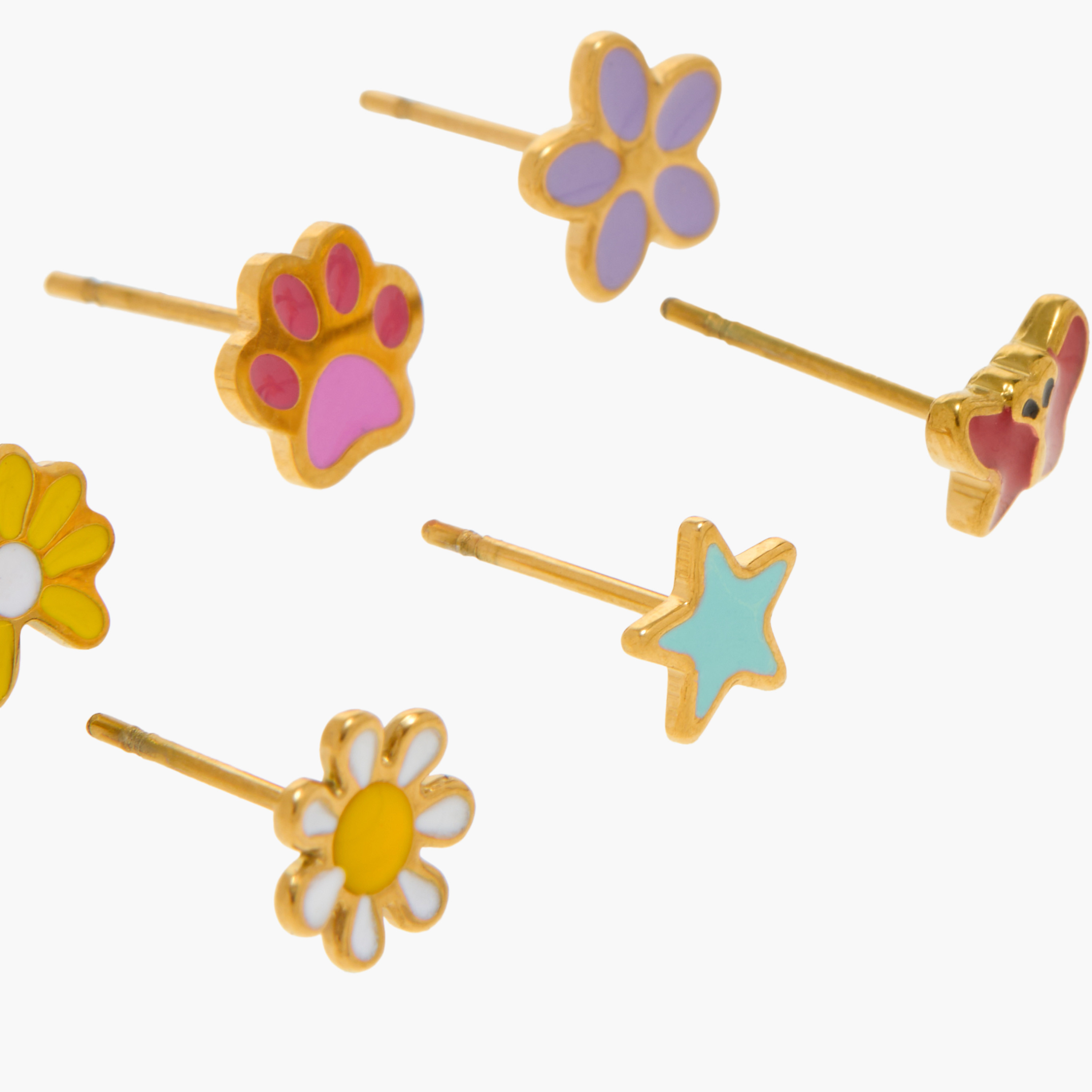 Charmz Assorted Earrings with Pushback Closure - Set of 6-girls-accessories-jewellery-image-3