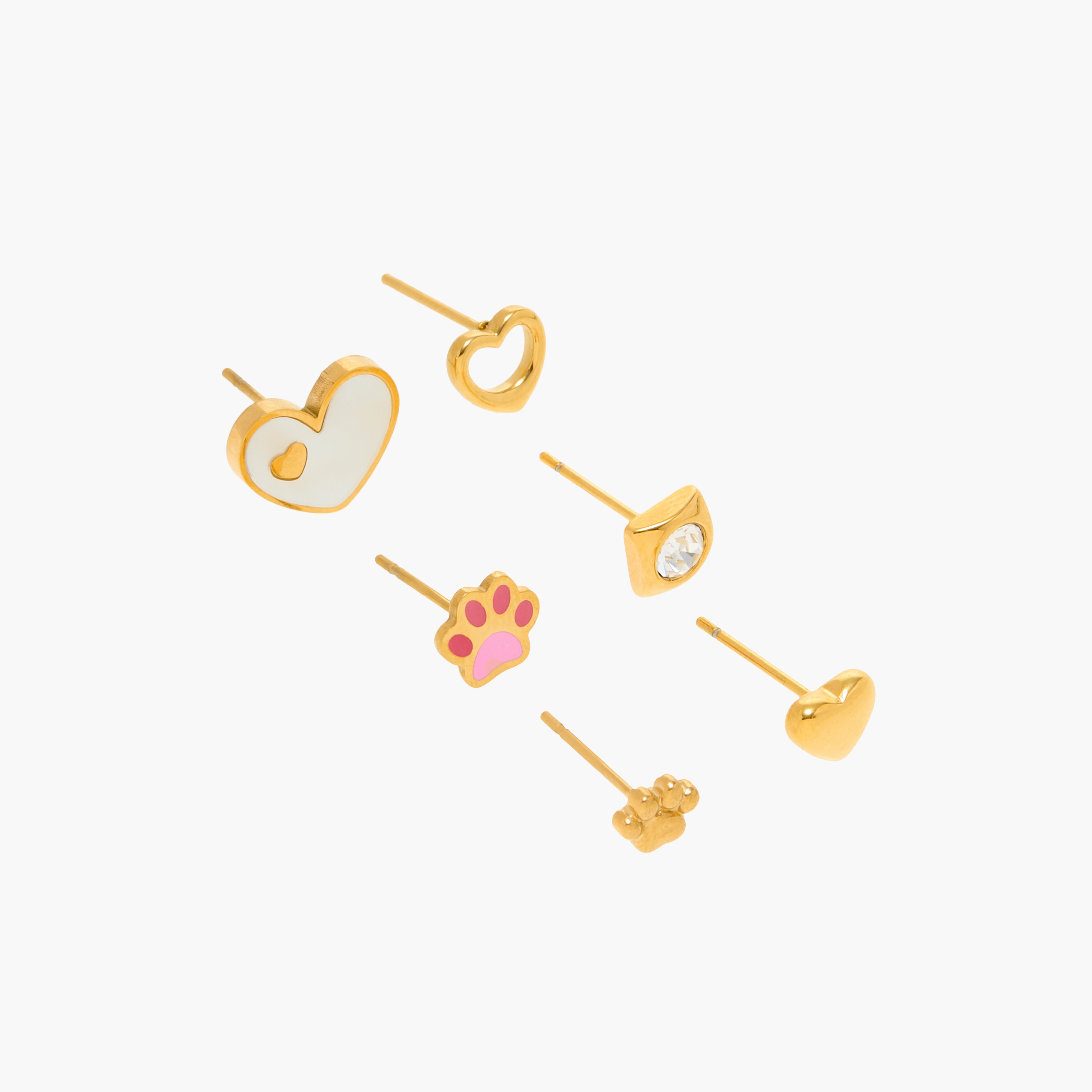 Charmz Assorted Metallic Earrings with Pushback Closure - Set of 6-girls-accessories-jewellery-image-2
