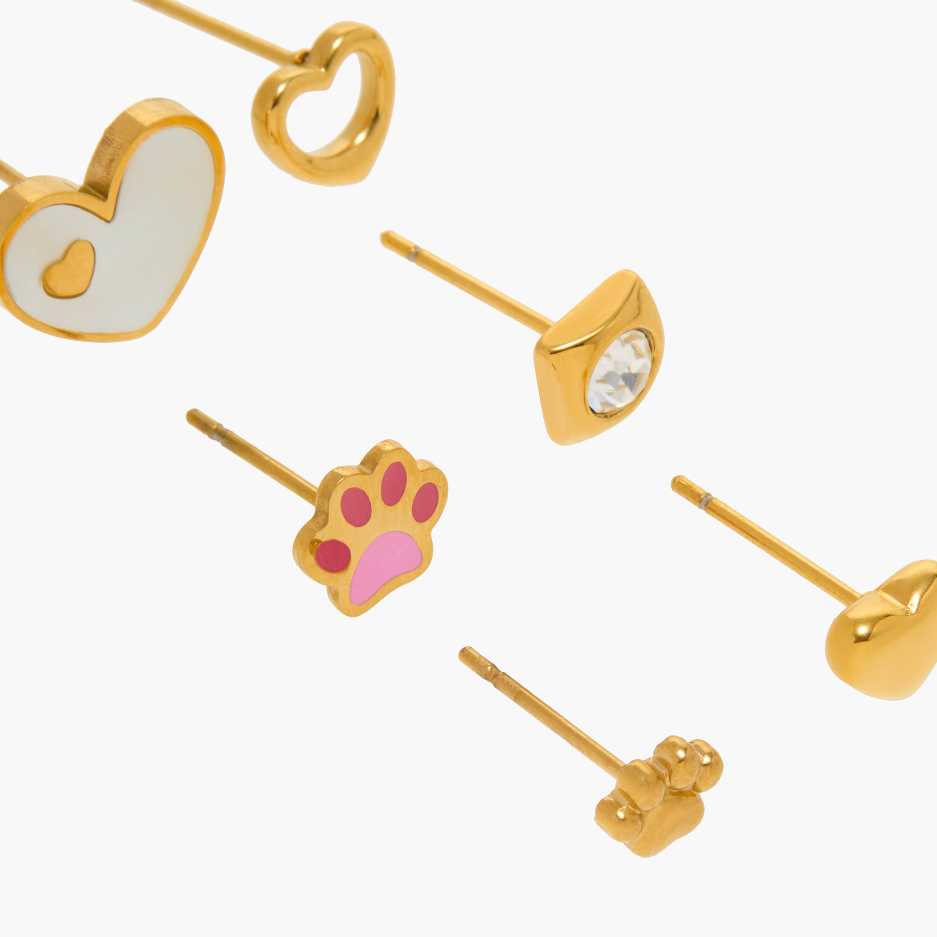 Charmz Assorted Metallic Earrings with Pushback Closure - Set of 6-girls-accessories-jewellery-image-3