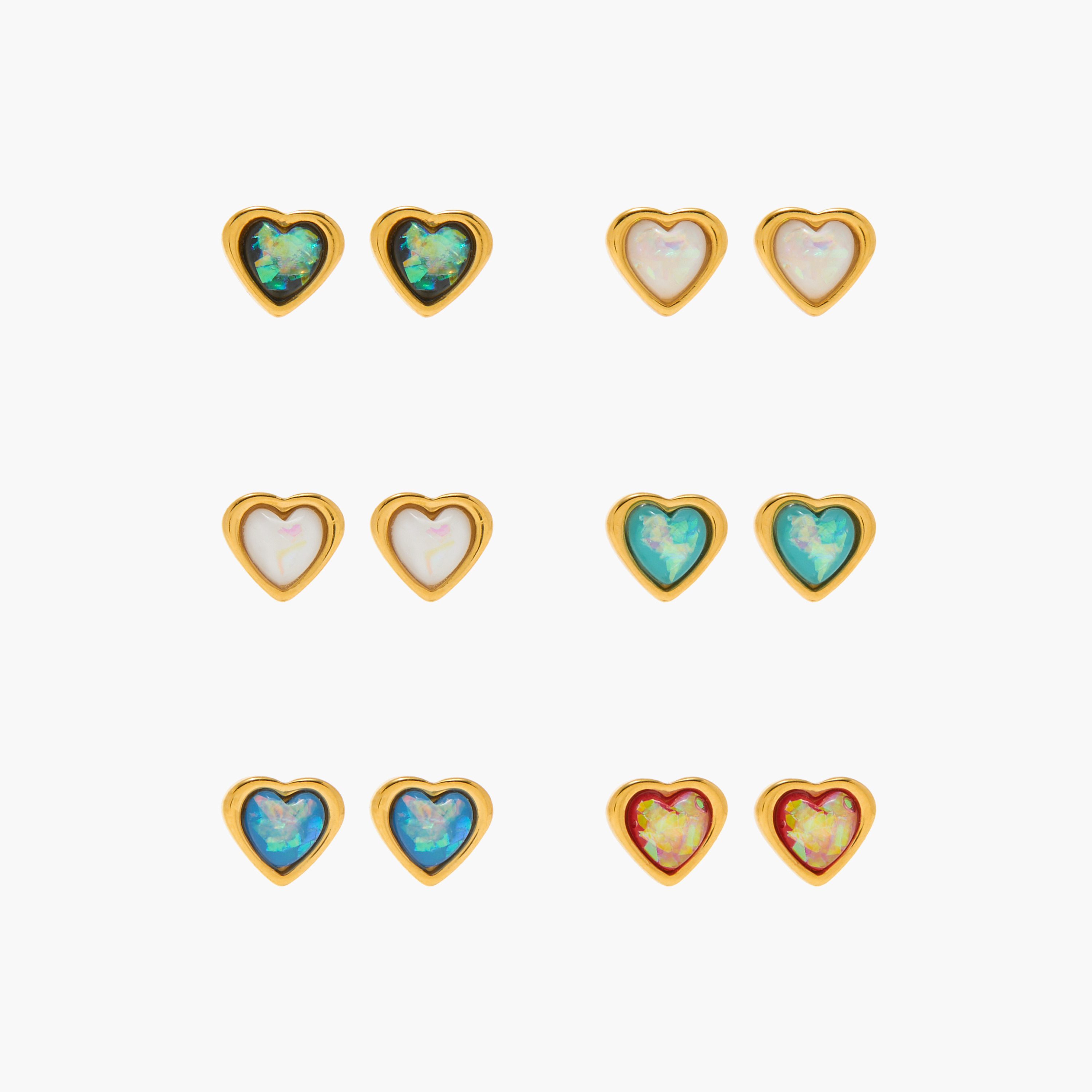 Charmz Heart Embellished Earrings - Set of 6-girls-accessories-jewellery-image-1