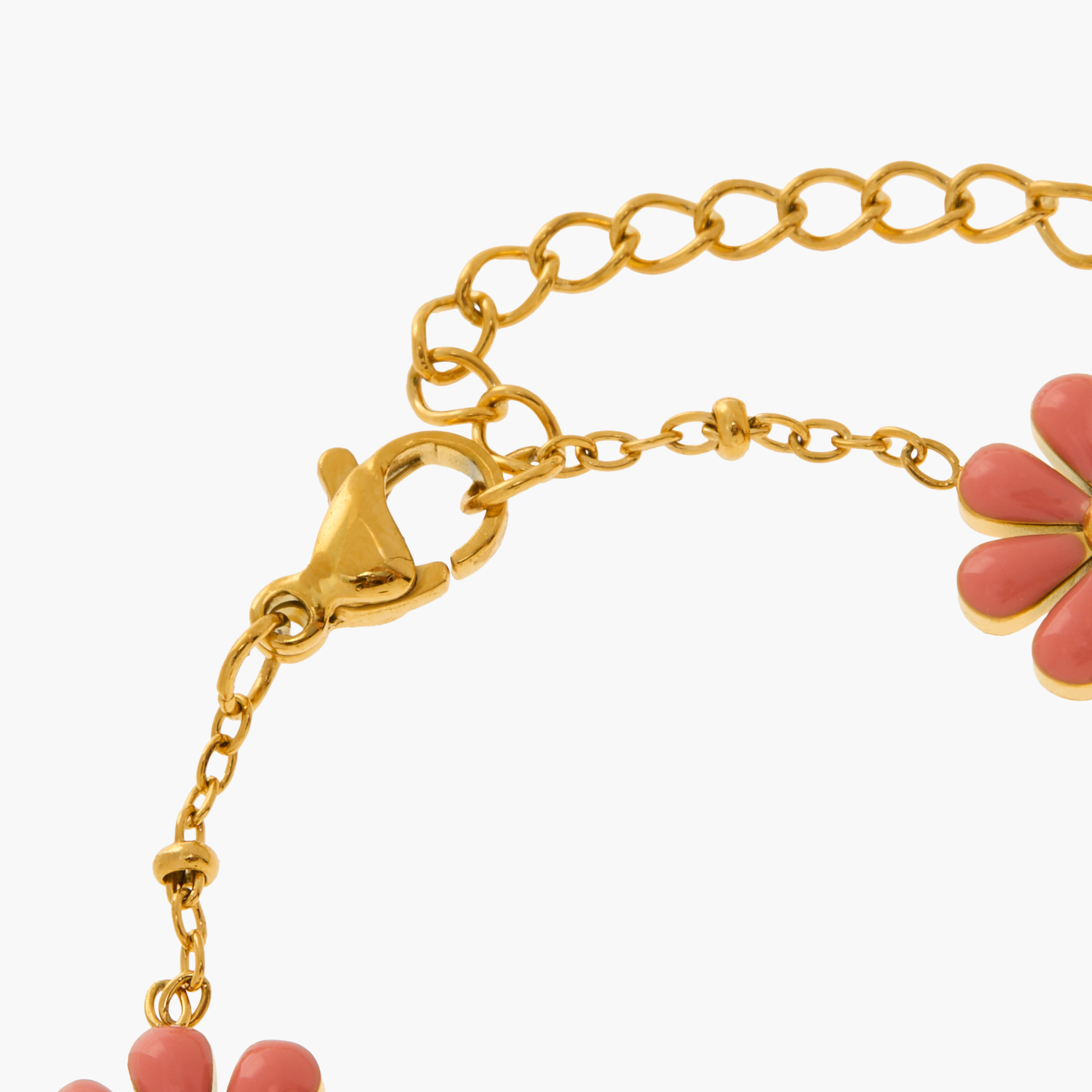 Charmz Floral Embellished Bracelet with Lobster Clasp Closure-girls-accessories-jewellery-image-4