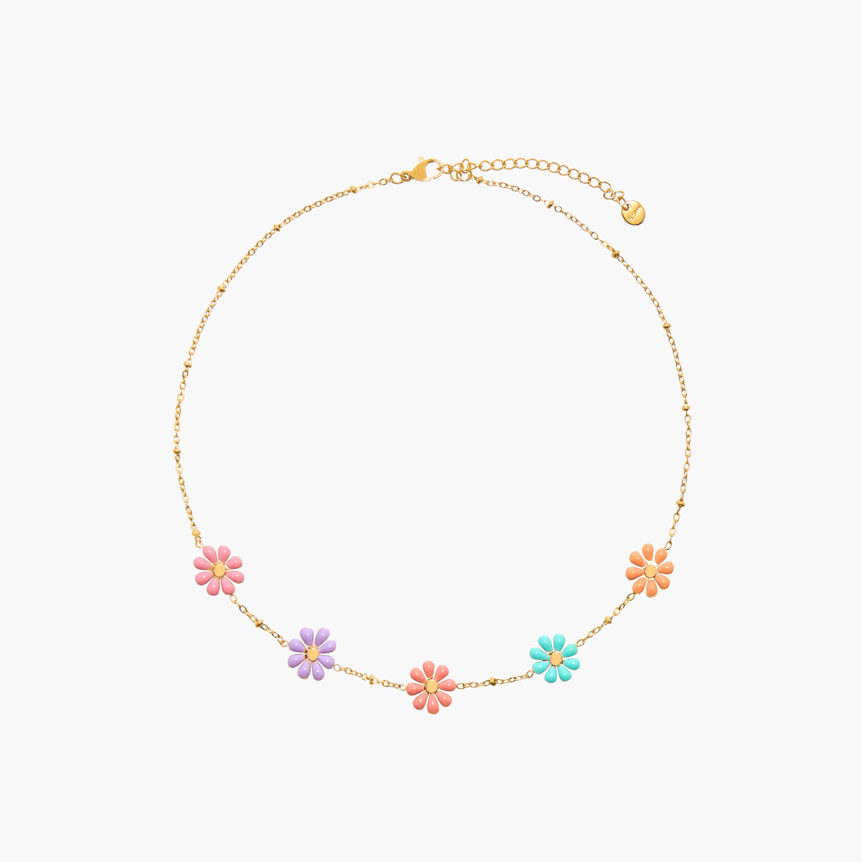 طقم حلق كبس وخاتم وعقد زهري مزين من تشارمز-girls-accessories-jewellery-image-2