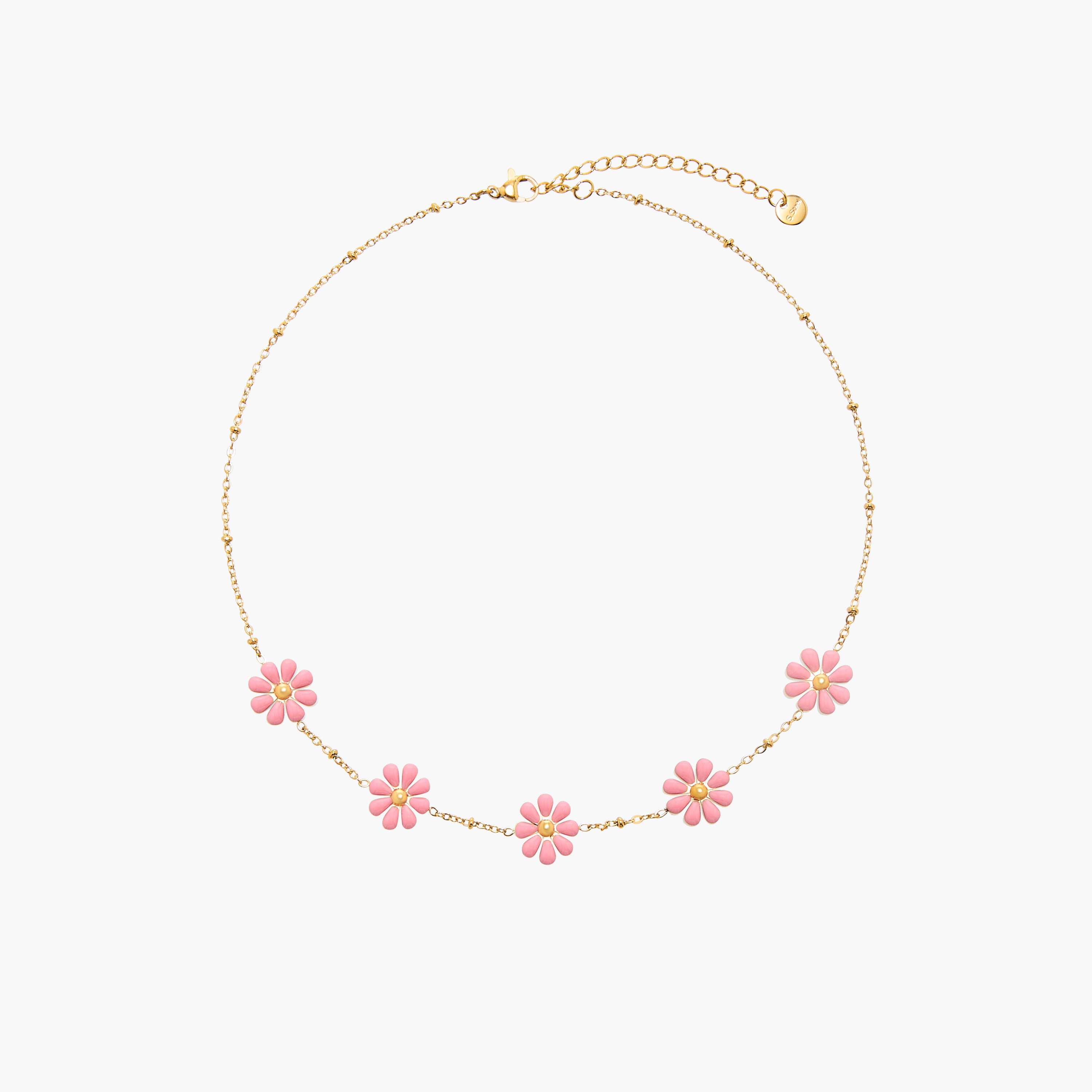 طقم حلق كبس وخاتم وعقد زهري مزين من  تشارمز-girls-accessories-jewellery-image-2