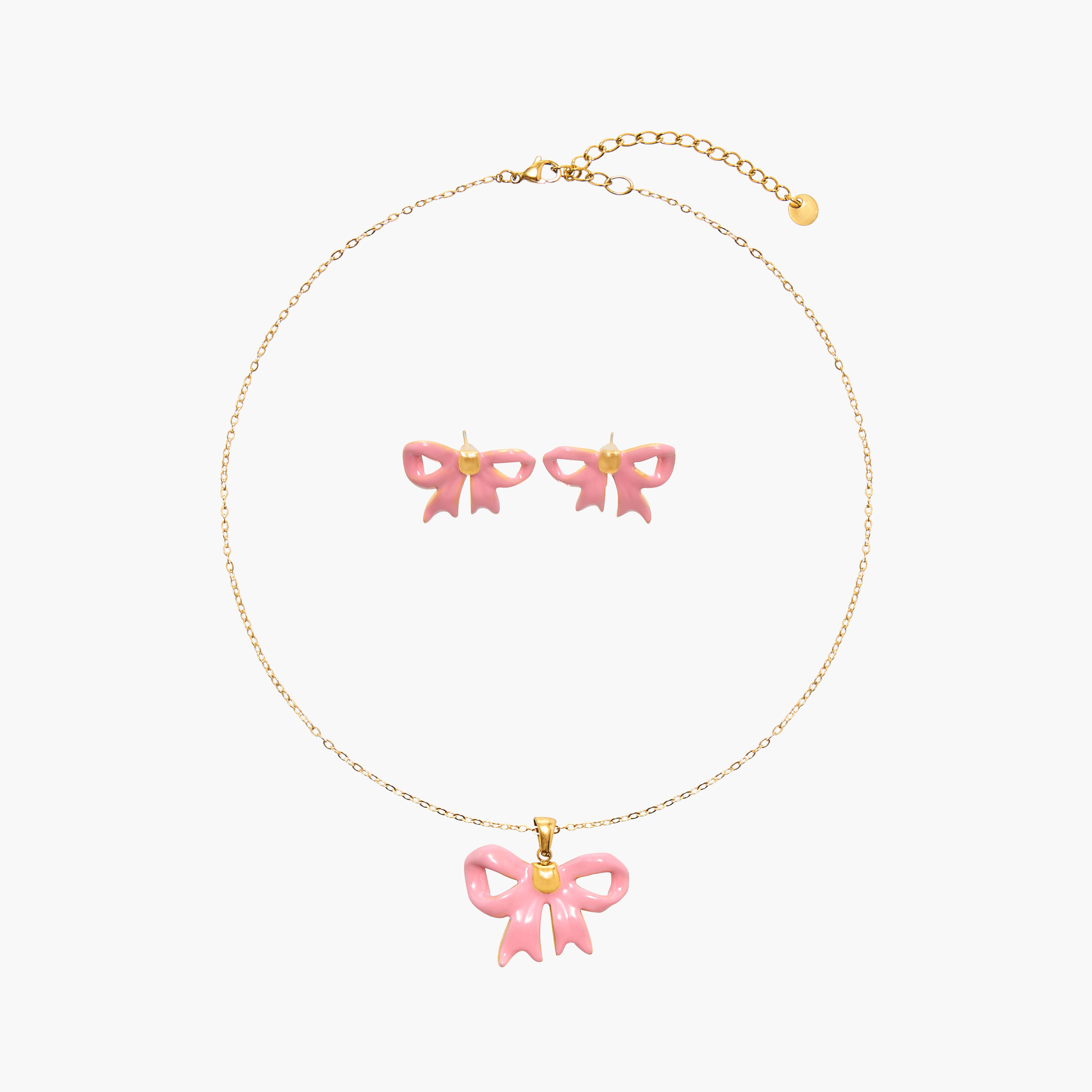 Charmz Bow Pendant Necklace and Earrings Set-girls-accessories-jewellery-image-1