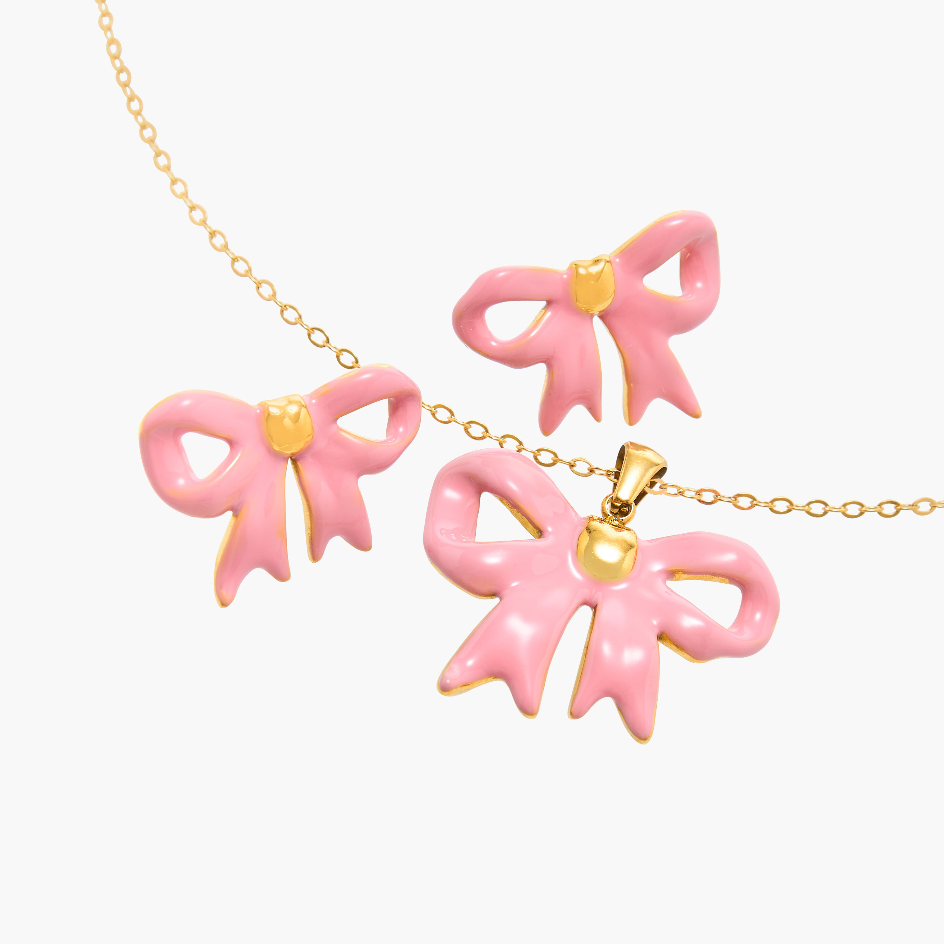 Charmz Bow Pendant Necklace and Earrings Set-girls-accessories-jewellery-image-3