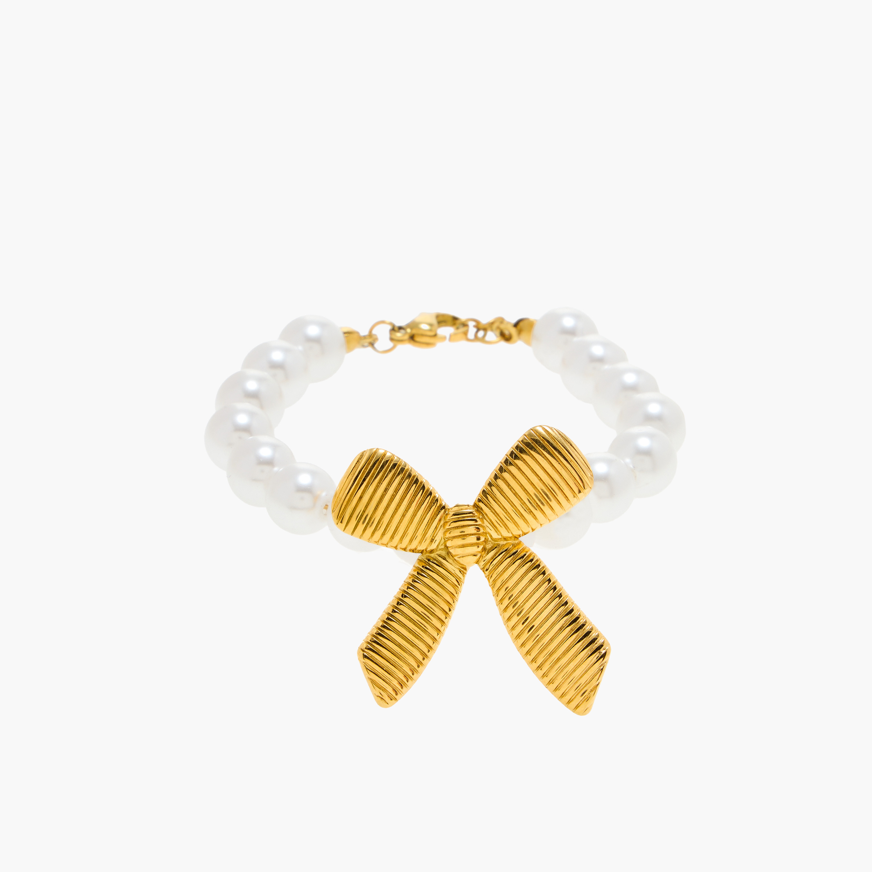 Charmz Bow Charm Pearl Necklace with Lobster Clasp Closure-girls-accessories-jewellery-image-1