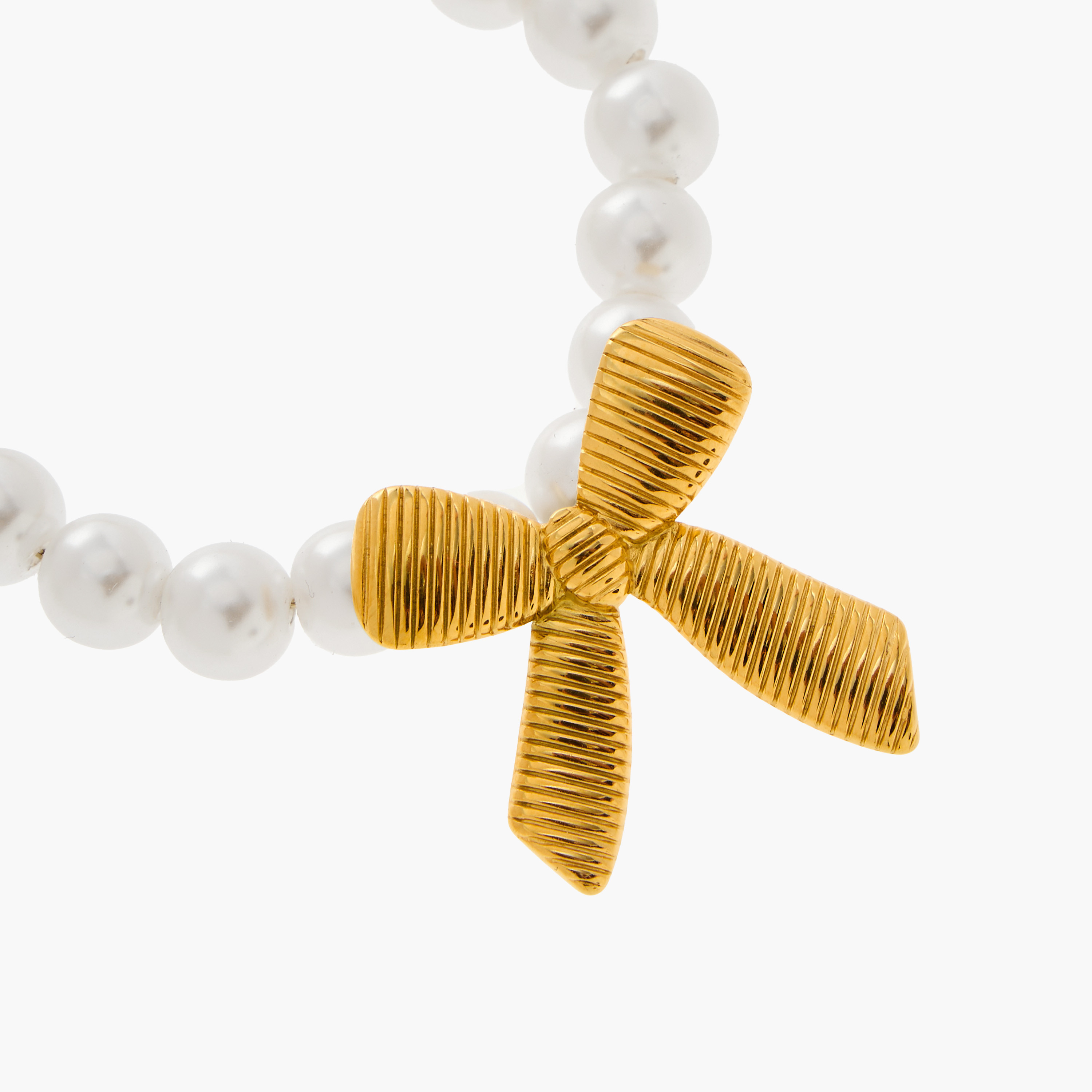Charmz Bow Charm Pearl Necklace with Lobster Clasp Closure-girls-accessories-jewellery-image-4