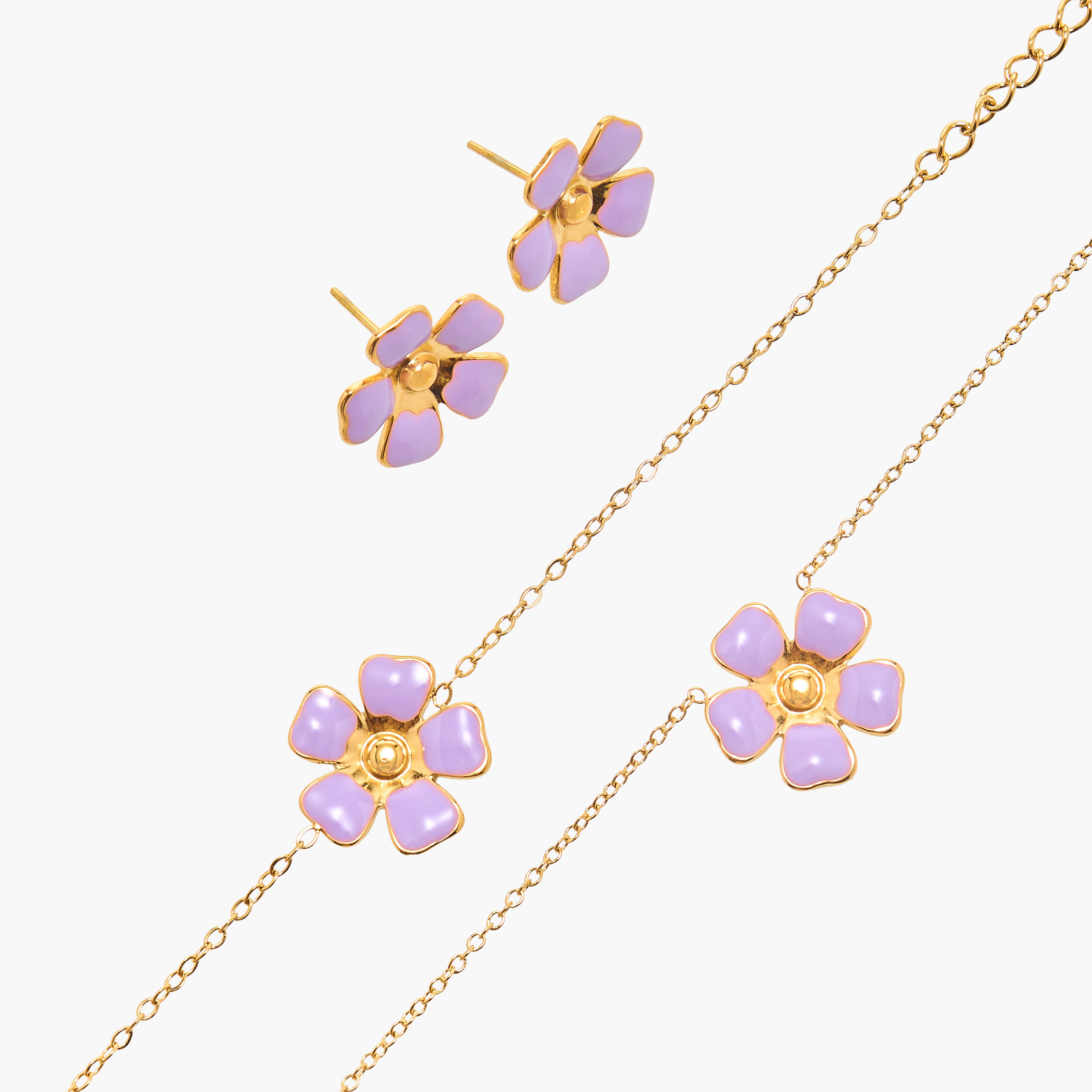 Charmz Flower Pendant Necklace with Earrings and Bracelet-girls-accessories-jewellery-image-4