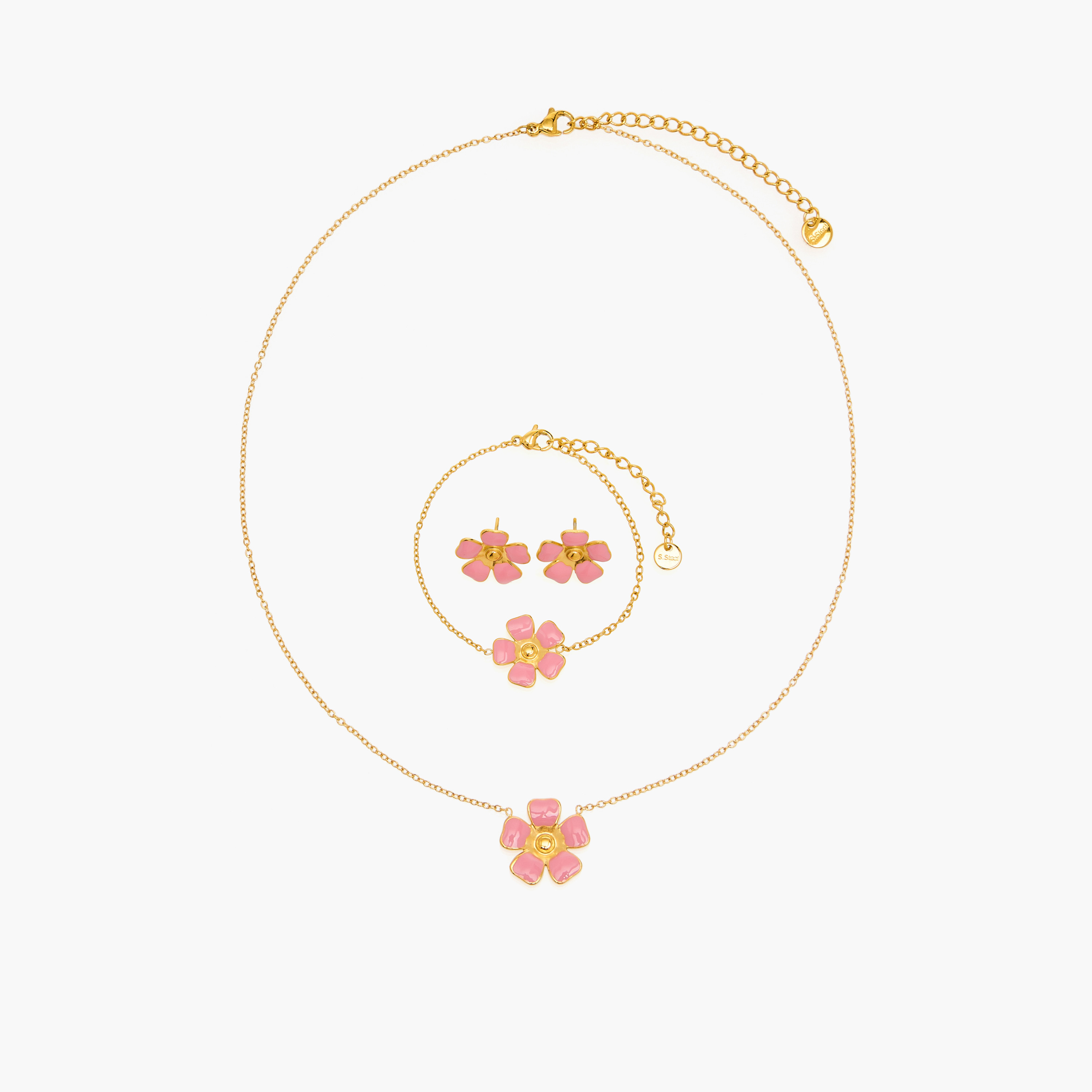 Charmz Floral Pendant Necklace and Earrings Set-girls-accessories-jewellery-image-1