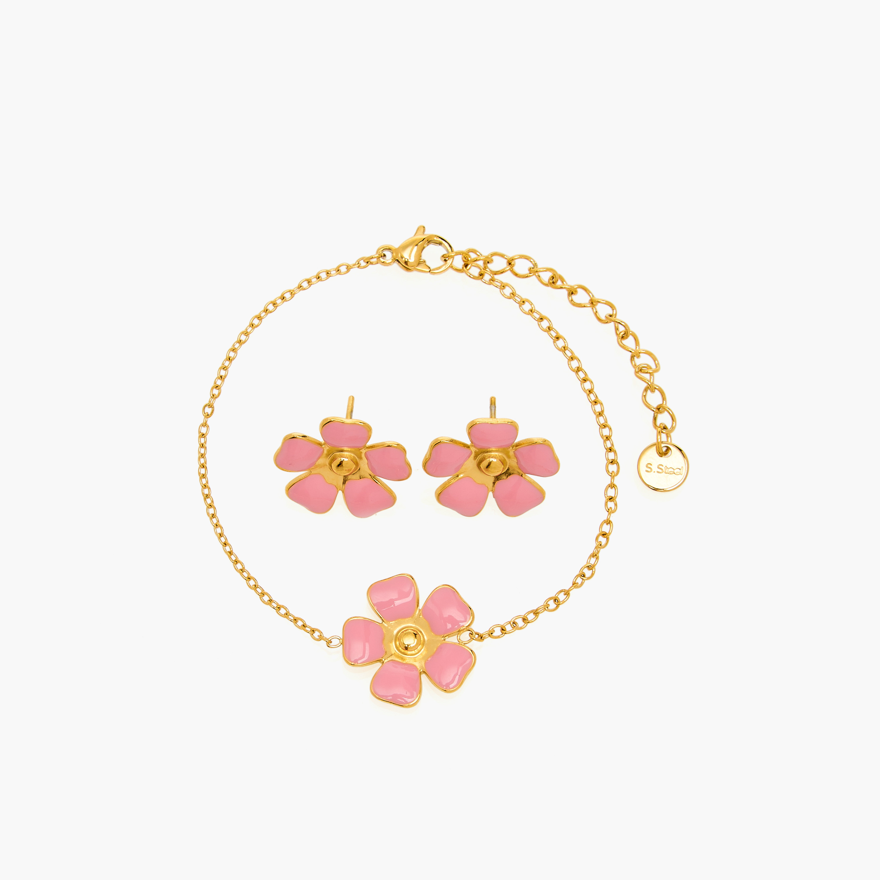 Charmz Floral Pendant Necklace and Earrings Set-girls-accessories-jewellery-image-2