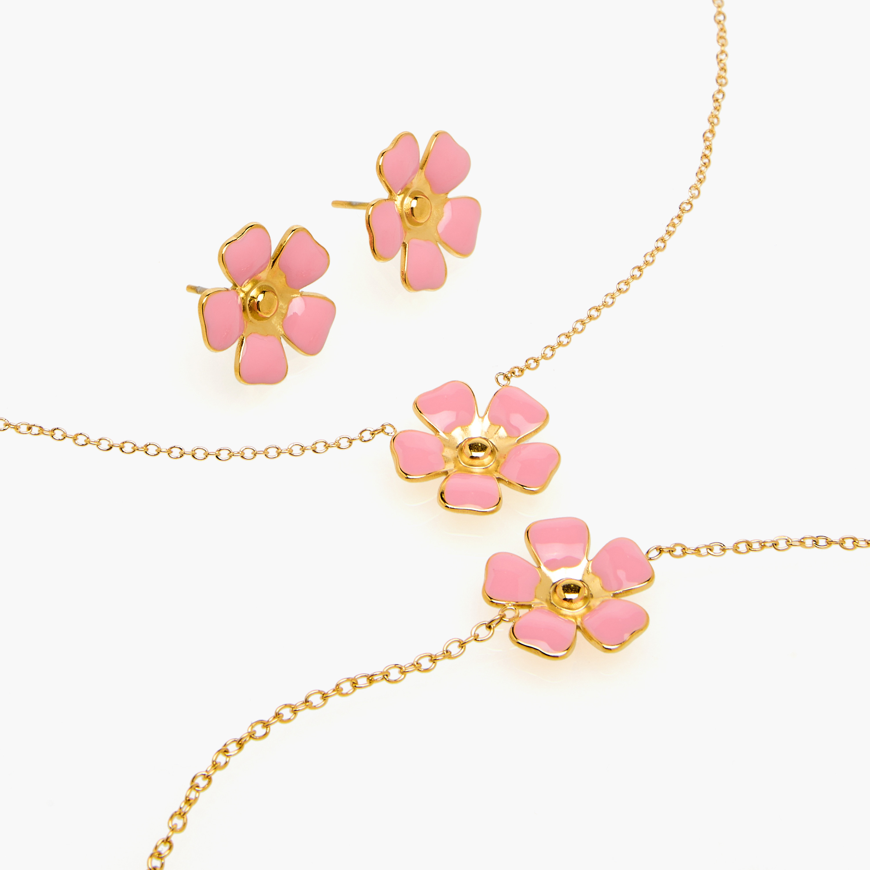 Charmz Floral Pendant Necklace and Earrings Set-girls-accessories-jewellery-image-4