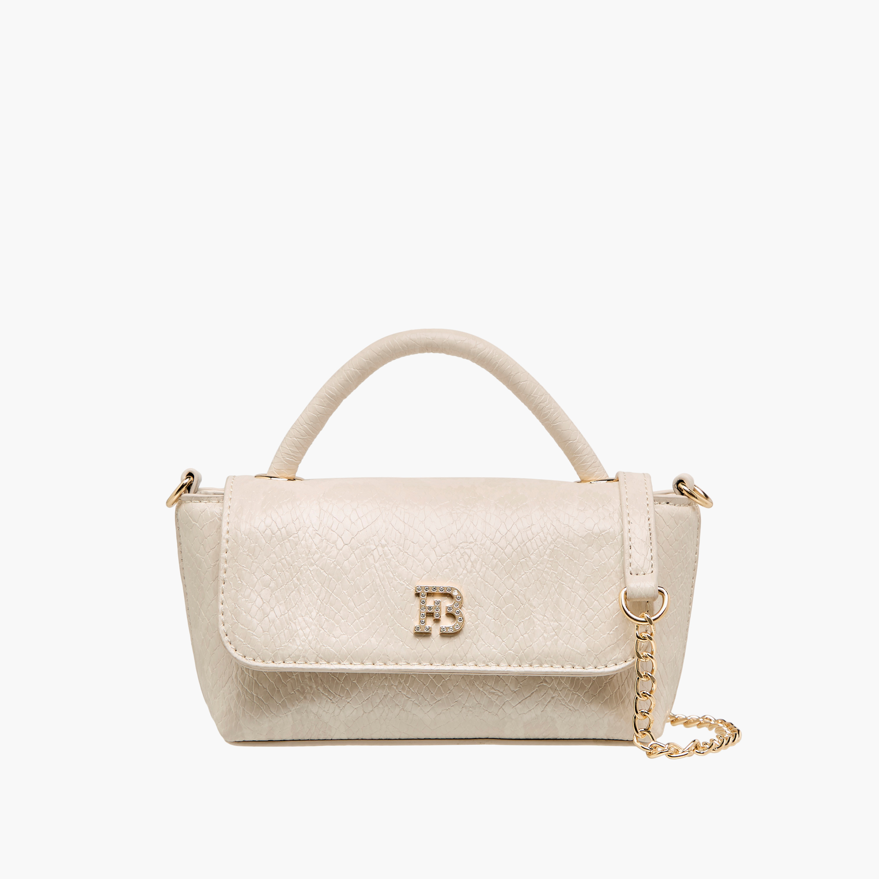 Flora Bella Textured Crossbody Bag with Detachable Strap and Flap Closure-women-bagsandwallets-handbags-image-1