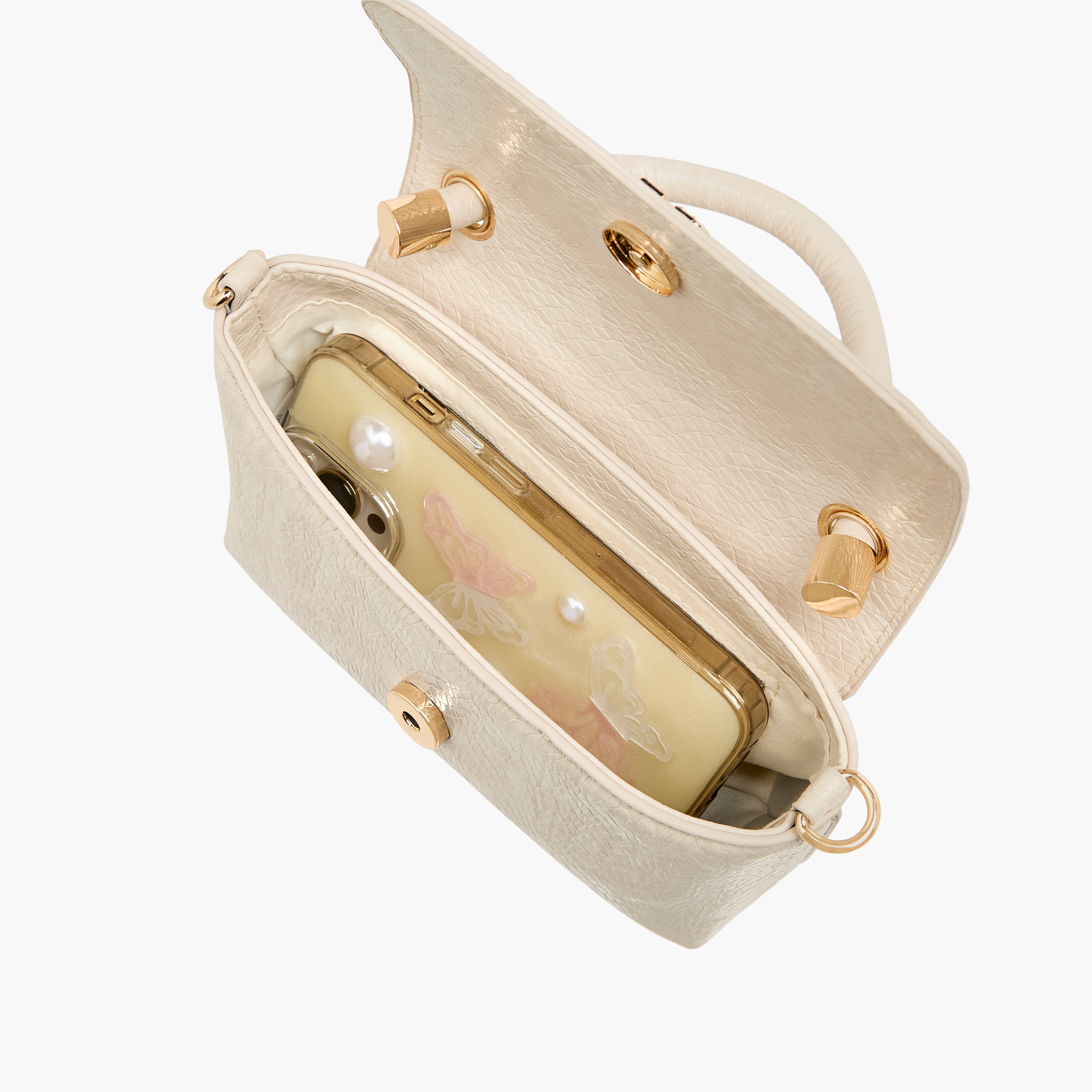 Flora Bella Textured Crossbody Bag with Detachable Strap and Flap Closure-women-bagsandwallets-handbags-image-8