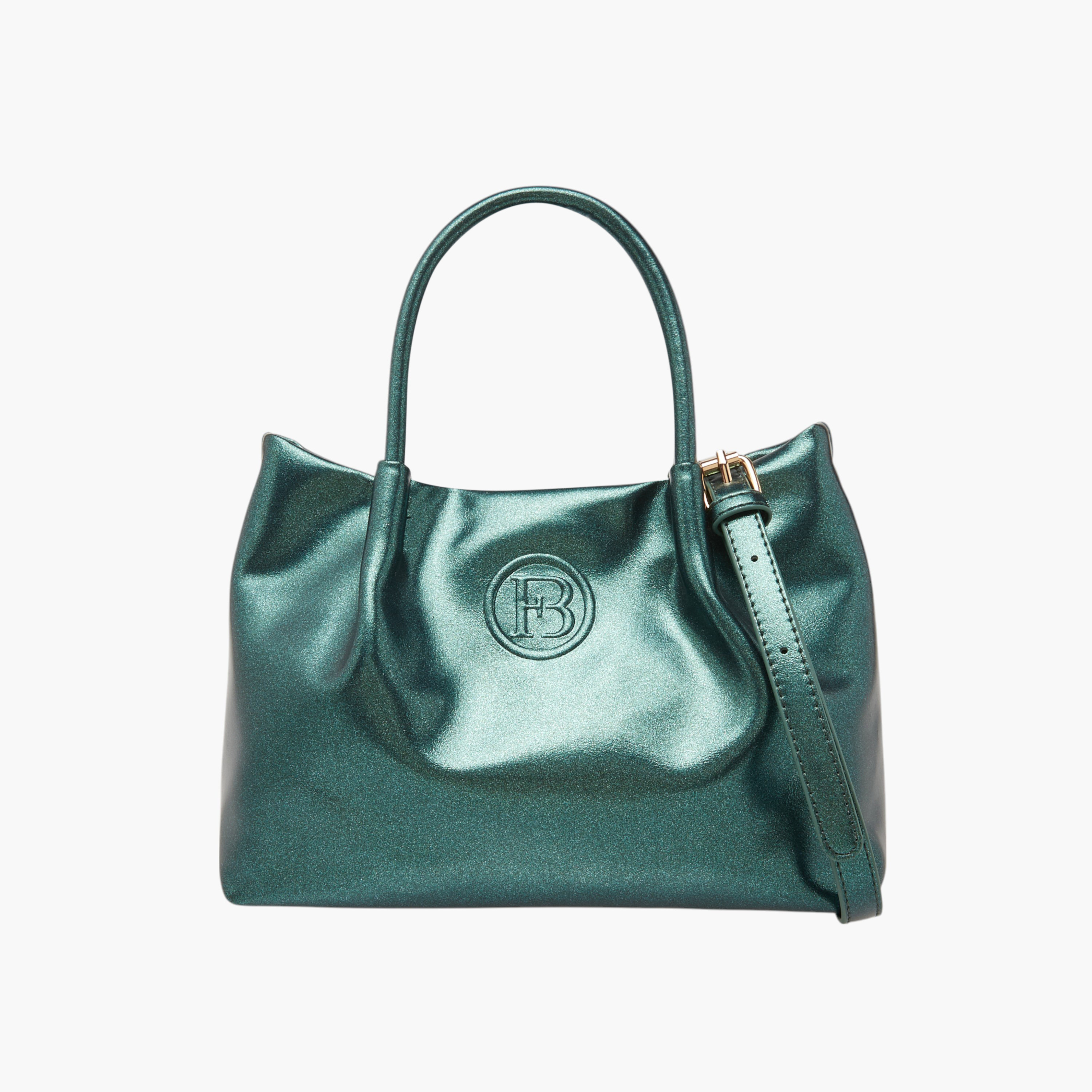 Flora Bella Logo Embossed Tote Bag with Detachable Strap and Snap Button Closure-women-bagsandwallets-handbags-image-1