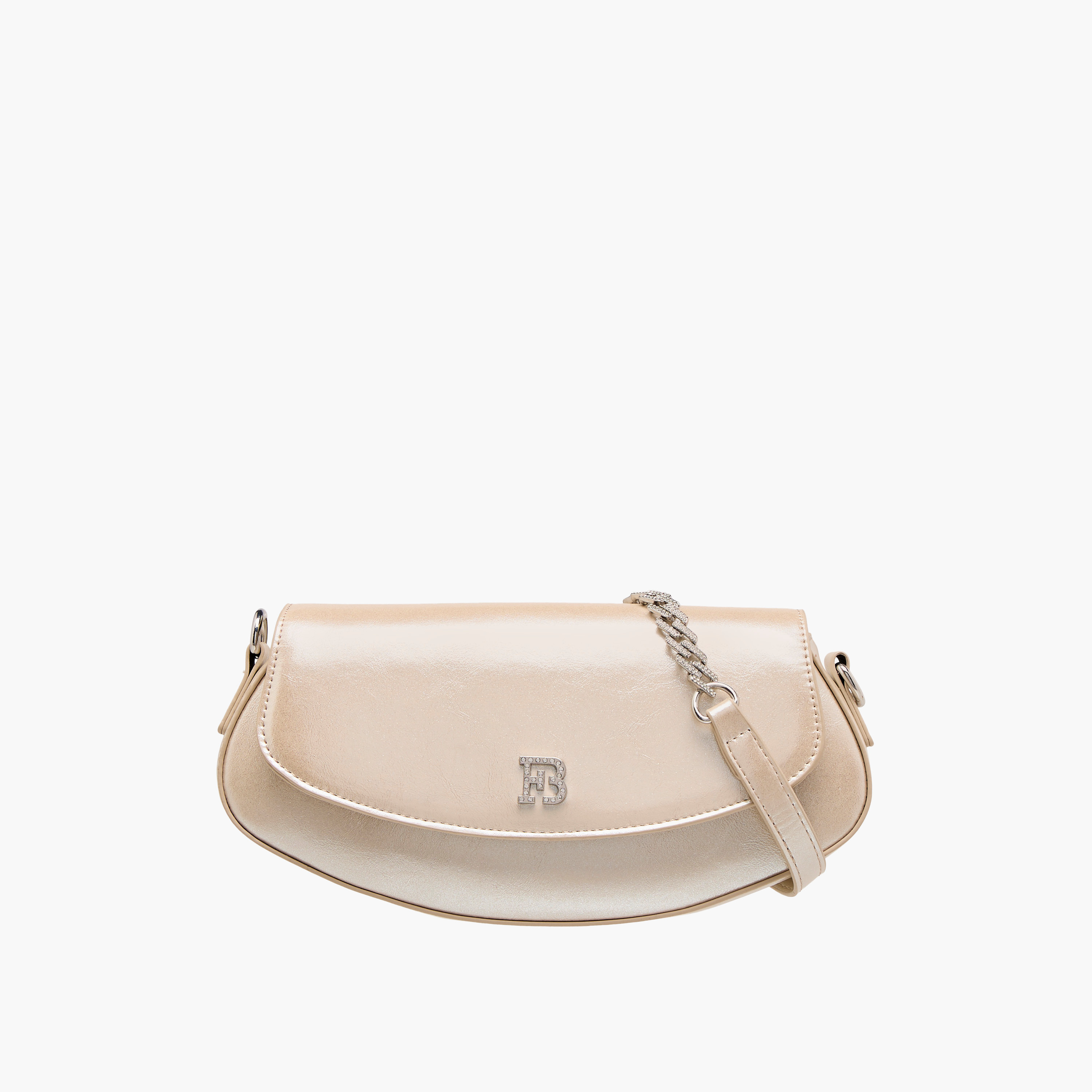 شنطة كتف سادة بحزام قابل للفضل وطيّة إغلاق من فلورا بيلا-women-bagsandwallets-handbags-image-1