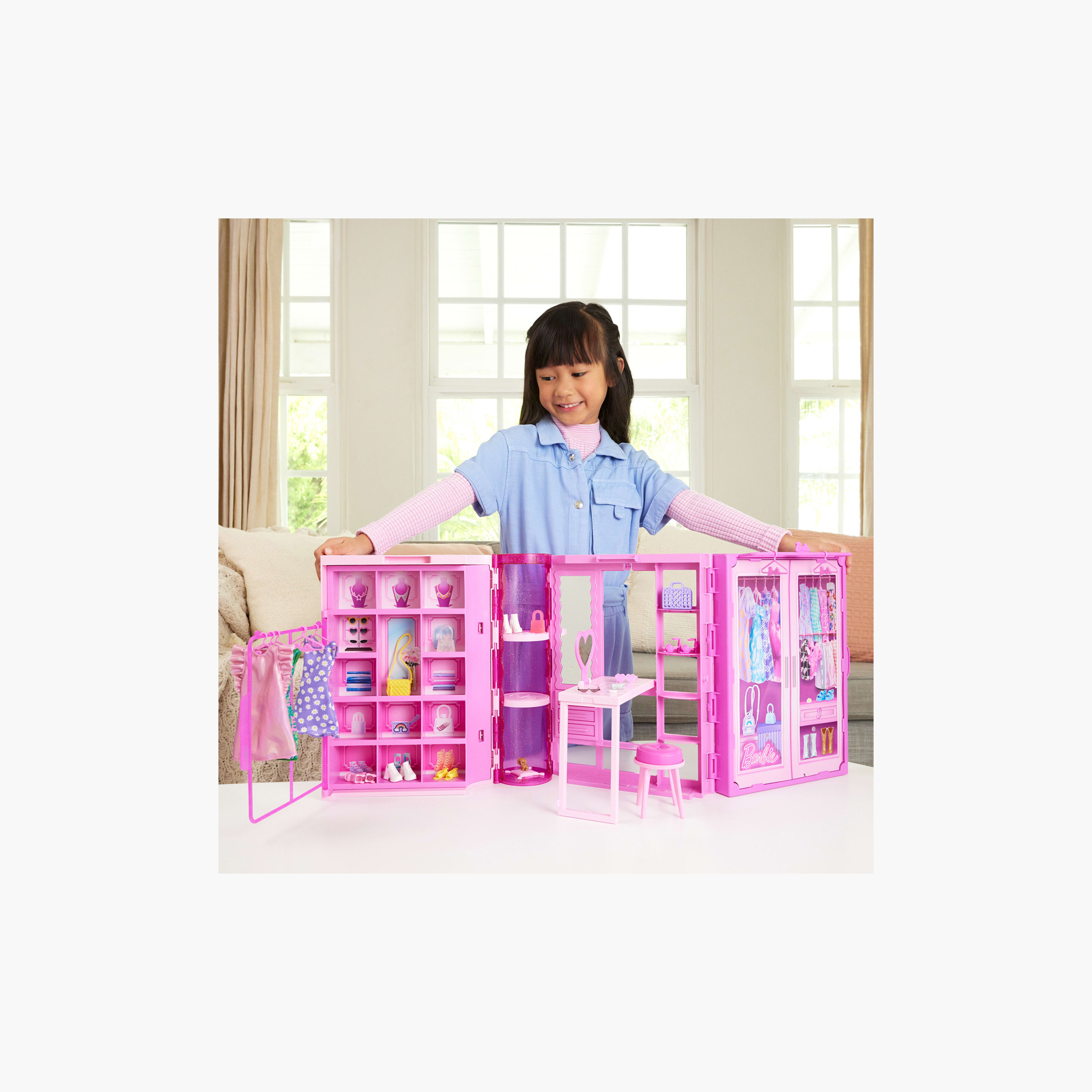 Barbie Dream Closet Toy Playset with Blonde Doll, Accessories, 3-ft-Wide, 3 Complete Looks-toys-dollsandplaysets-dollplaysets-image-2