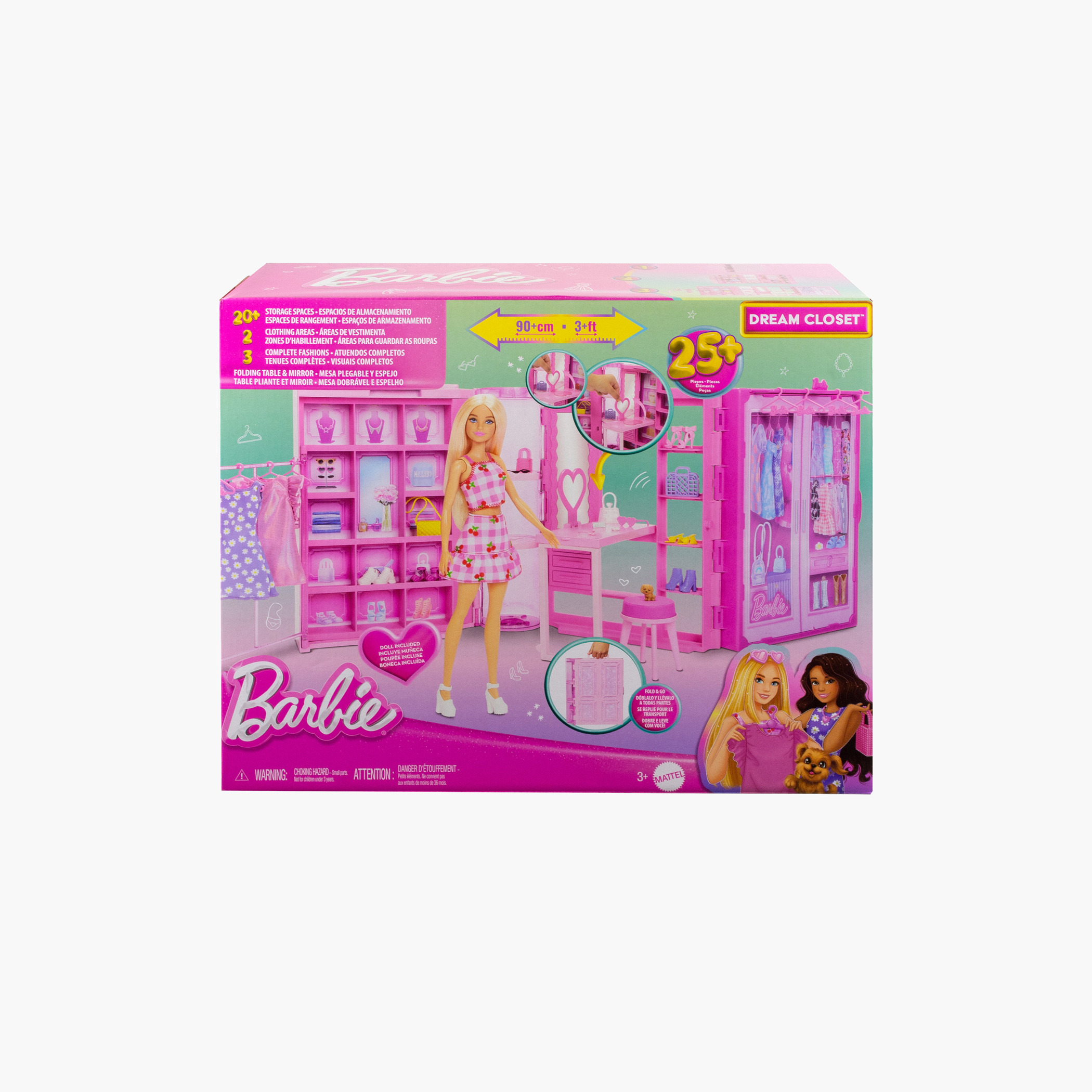 Barbie Dream Closet Toy Playset with Blonde Doll, Accessories, 3-ft-Wide, 3 Complete Looks-toys-dollsandplaysets-dollplaysets-image-6