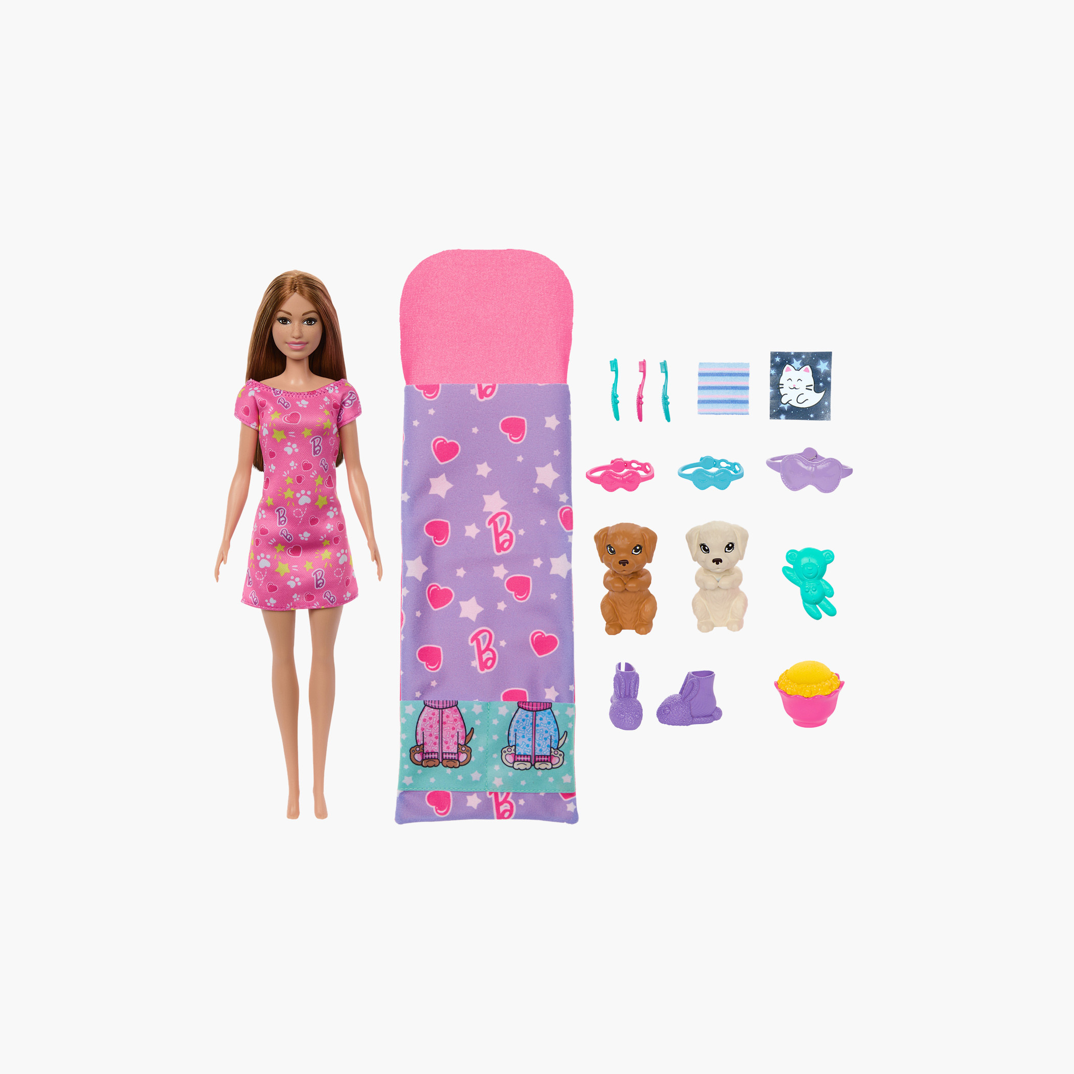 Barbie Doll & Playset with 2 Toy Dog Figures & 10+ Accessories,Puppy Slumber Party with Color-Change-toys-dollsandplaysets-dollplaysets-image-1