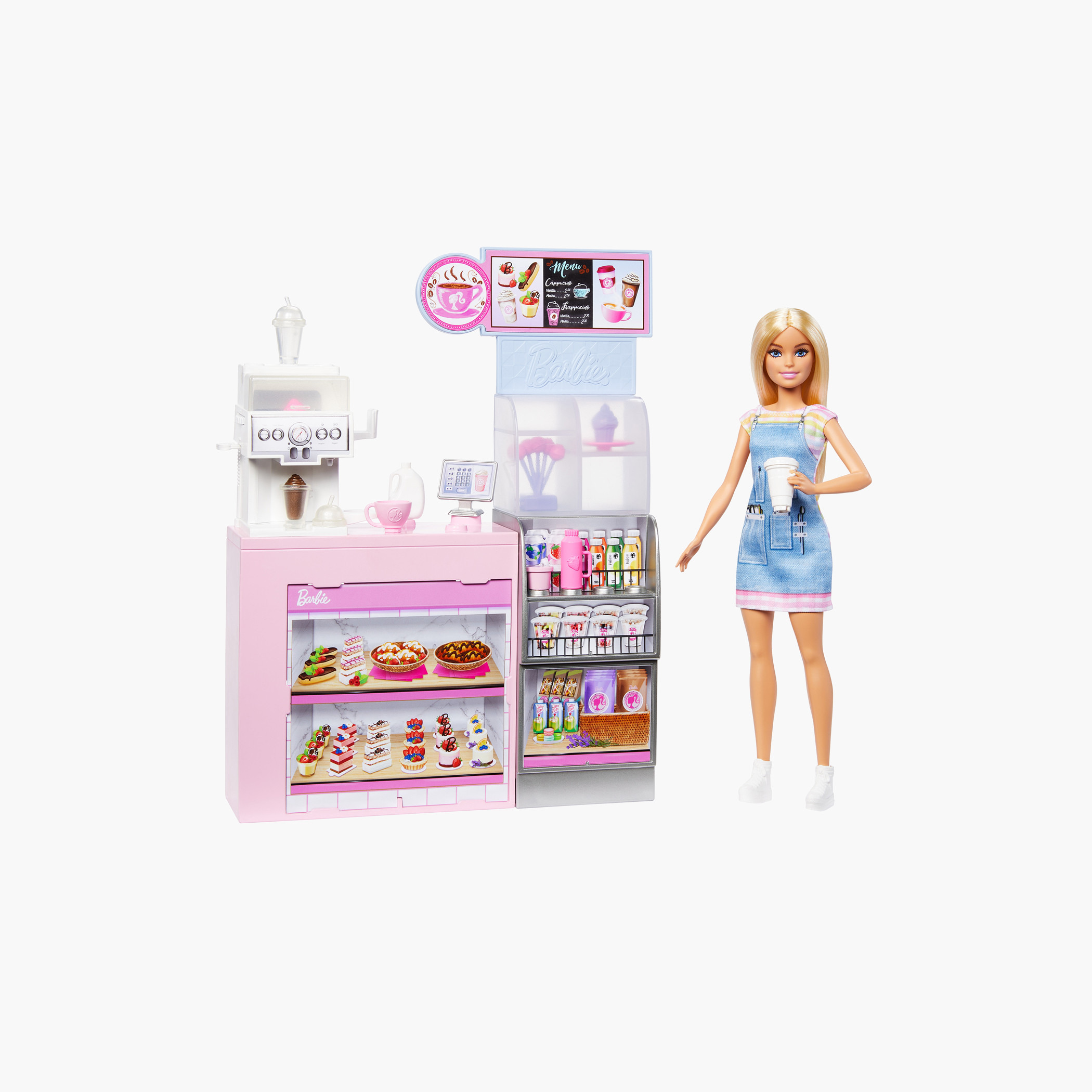 Barbie Coffee Shop Playset with Blonde Barista Doll & Accessories Including Coffee-Smoothie Maker-toys-dollsandplaysets-dollplaysets-image-1