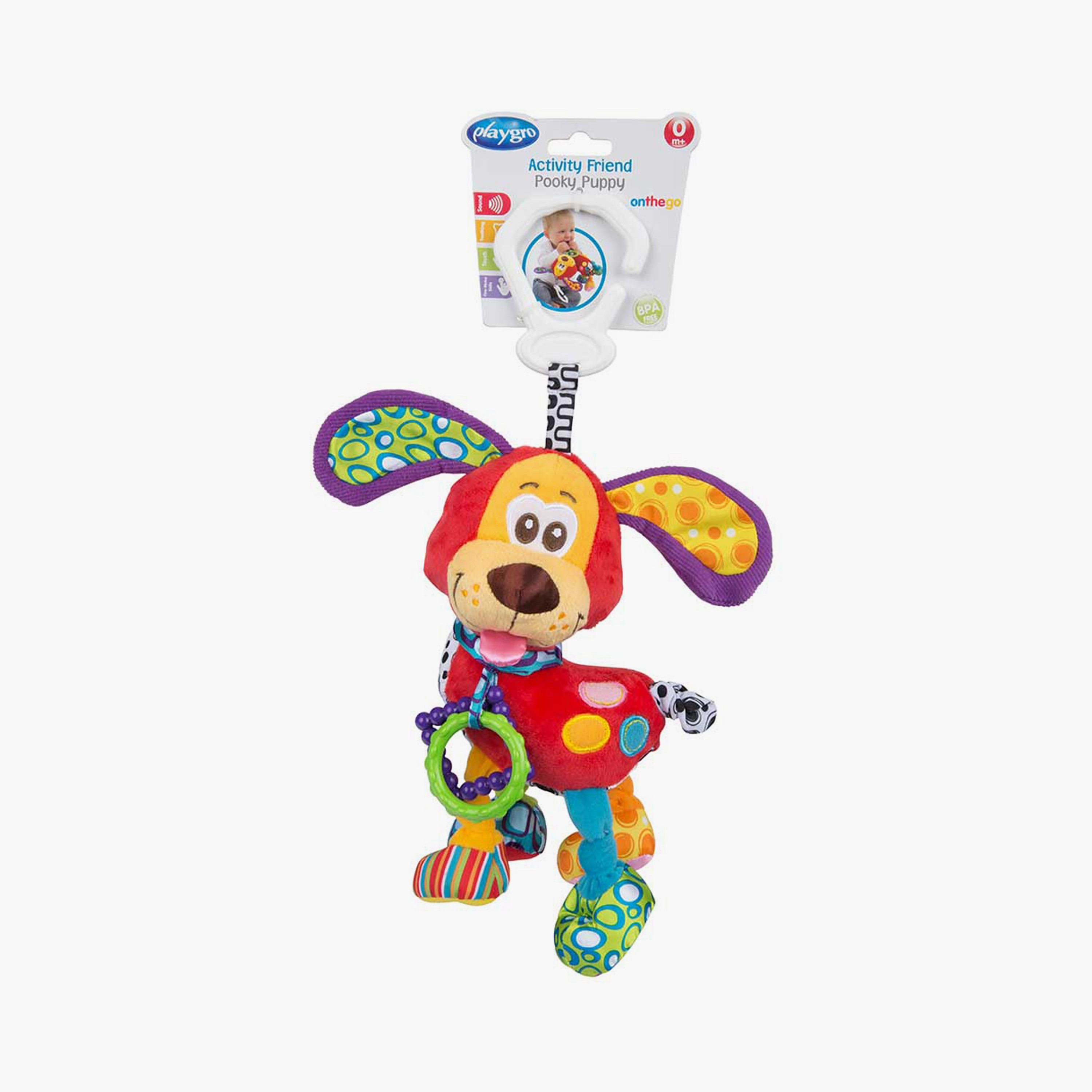 Playgro Activity Friend Pookie Puppy Pram Toy - 0 Months+-toys-babyandtoddlertoys-strollertoys-image-3