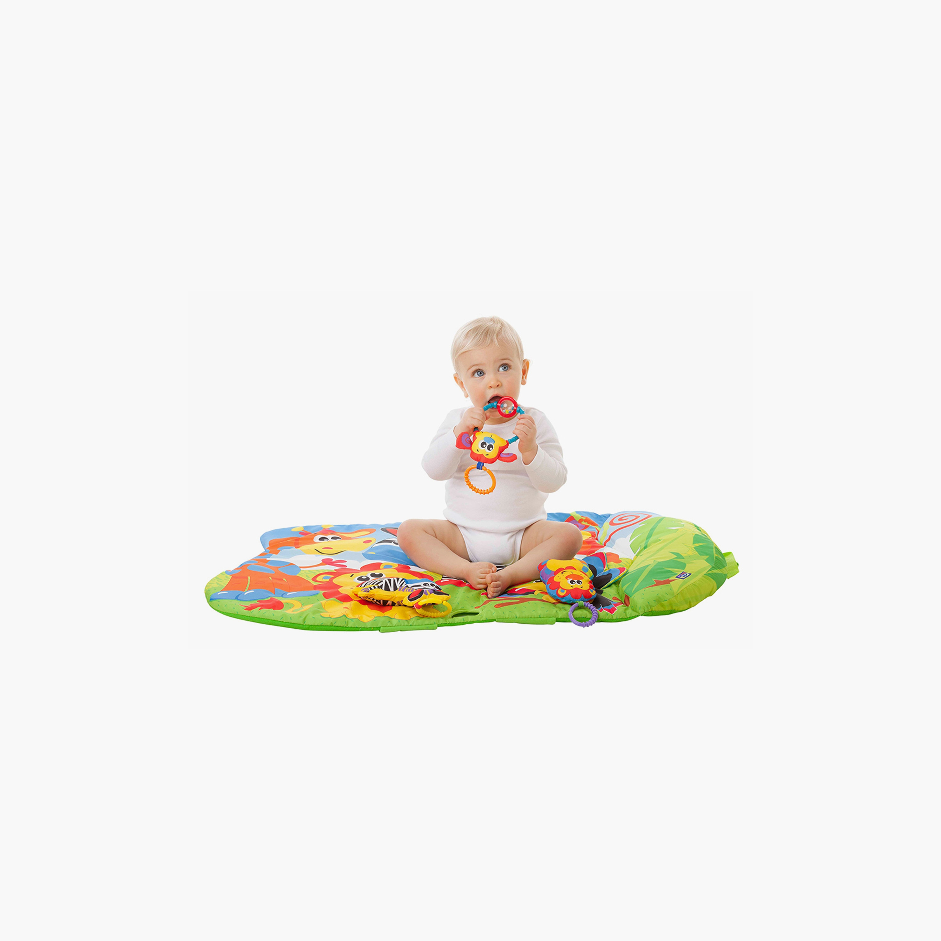 Playgro 5-In-1 Safari Adventure Gym Set with Colourful Playmat - 0 Months+-baby-infantactivity-image-3