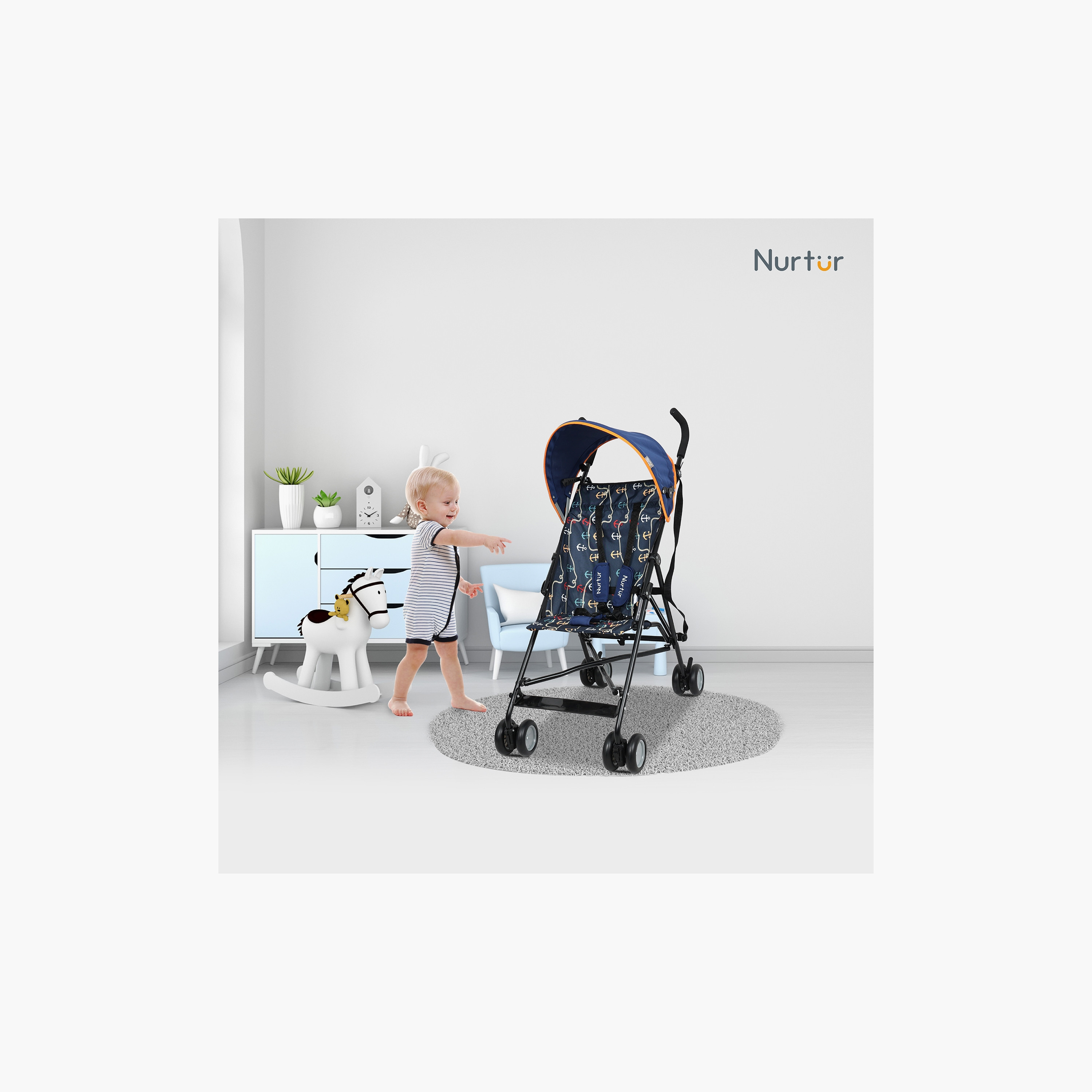عربة أطفال خفيفة الوزن مريحة ريكس من نيرتور  - باللون الأزرق-baby-gear-strollersandprams-buggies-image-6
