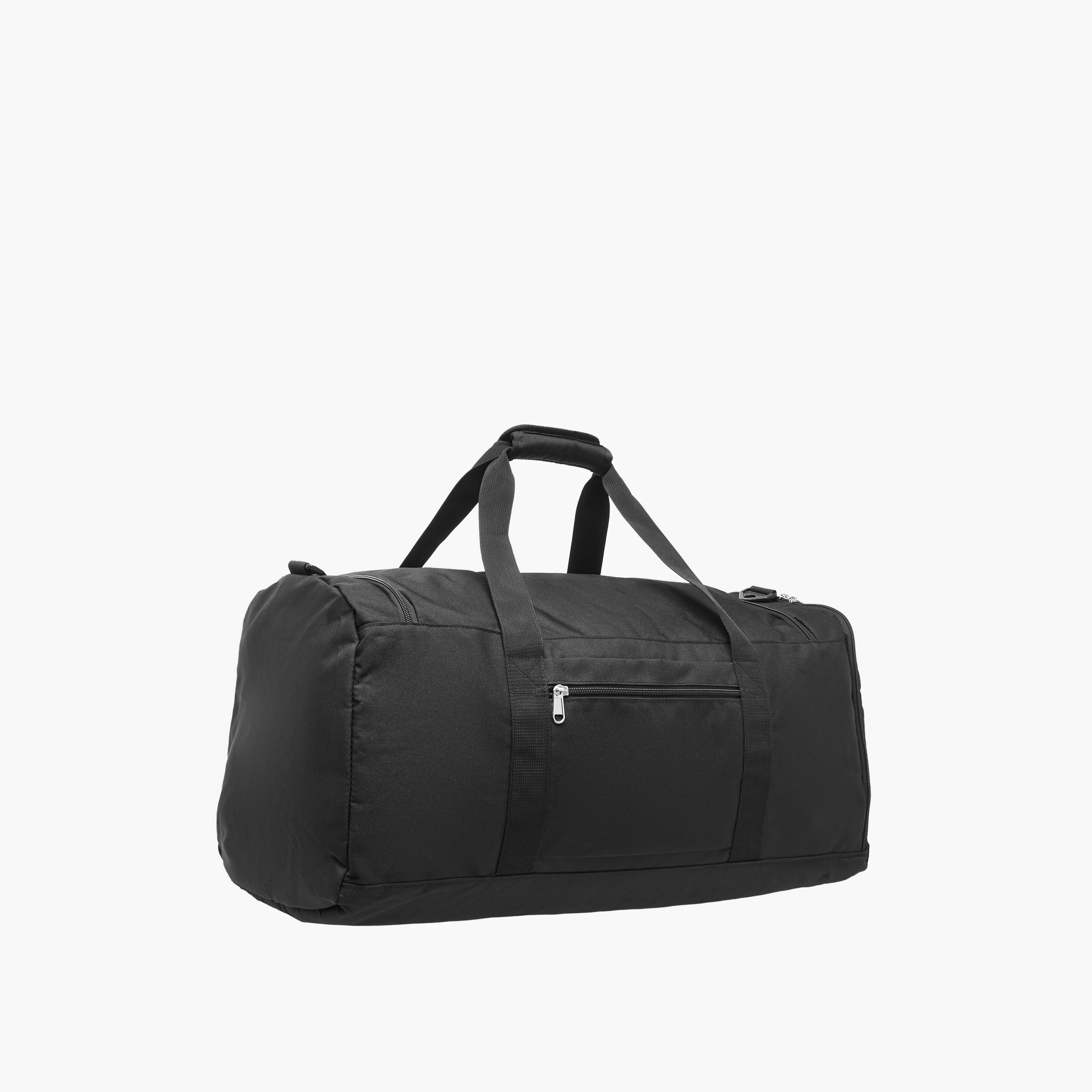 Kappa Logo Print Duffel Bag with Detachable Strap and Zip Closure-travel-luggagesandbags-dufflebags-image-3