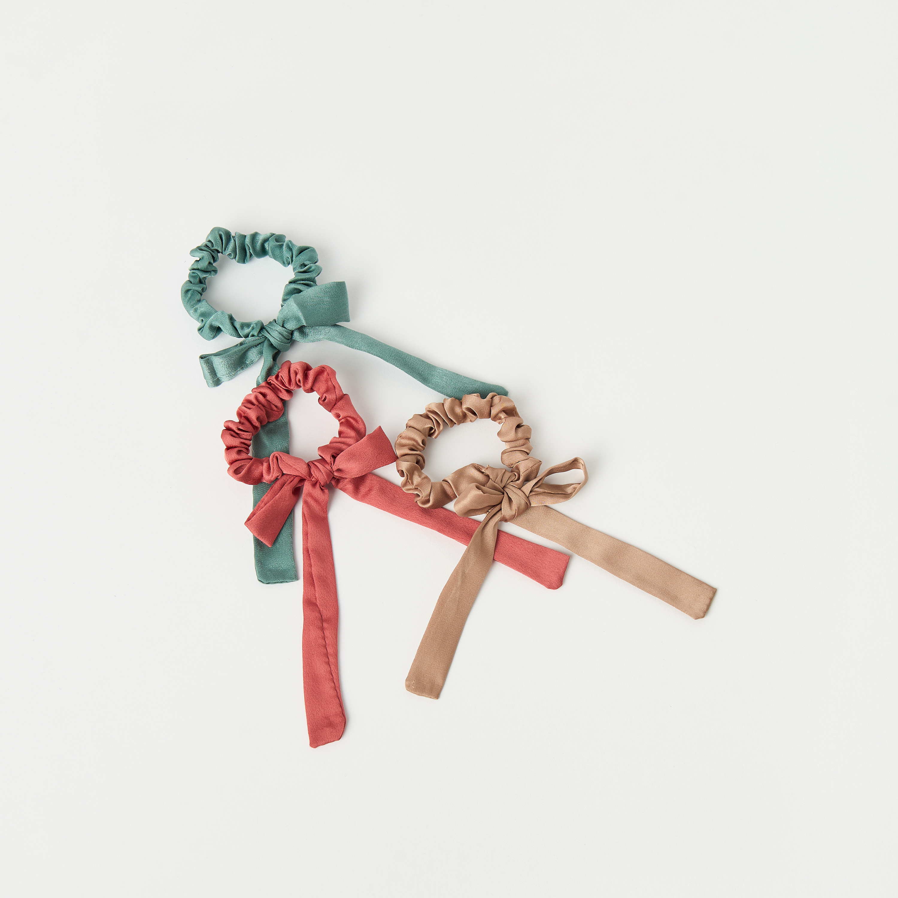 Charmz Bow Applique Hair Scrunchie - Set of 3-girls-accessories-hairaccessories-image-1