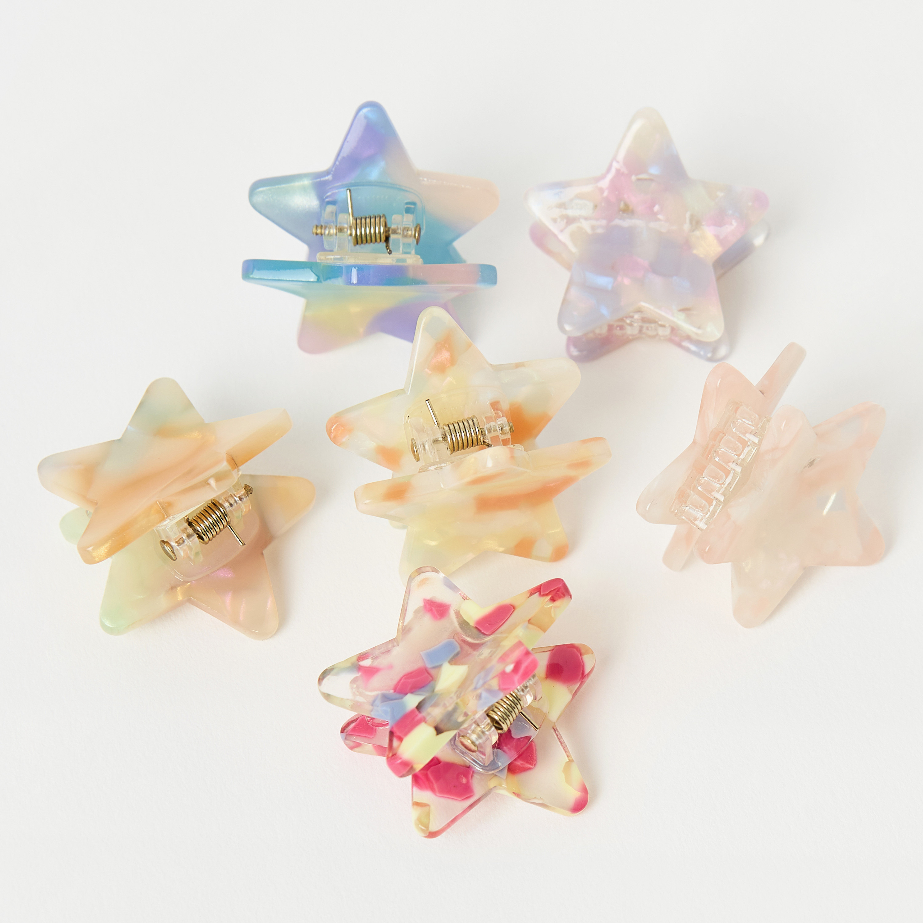 مشابك شعر بتصميم نجمة من تشارمز - طقم من 6 قطع-girls-accessories-hairaccessories-image-3