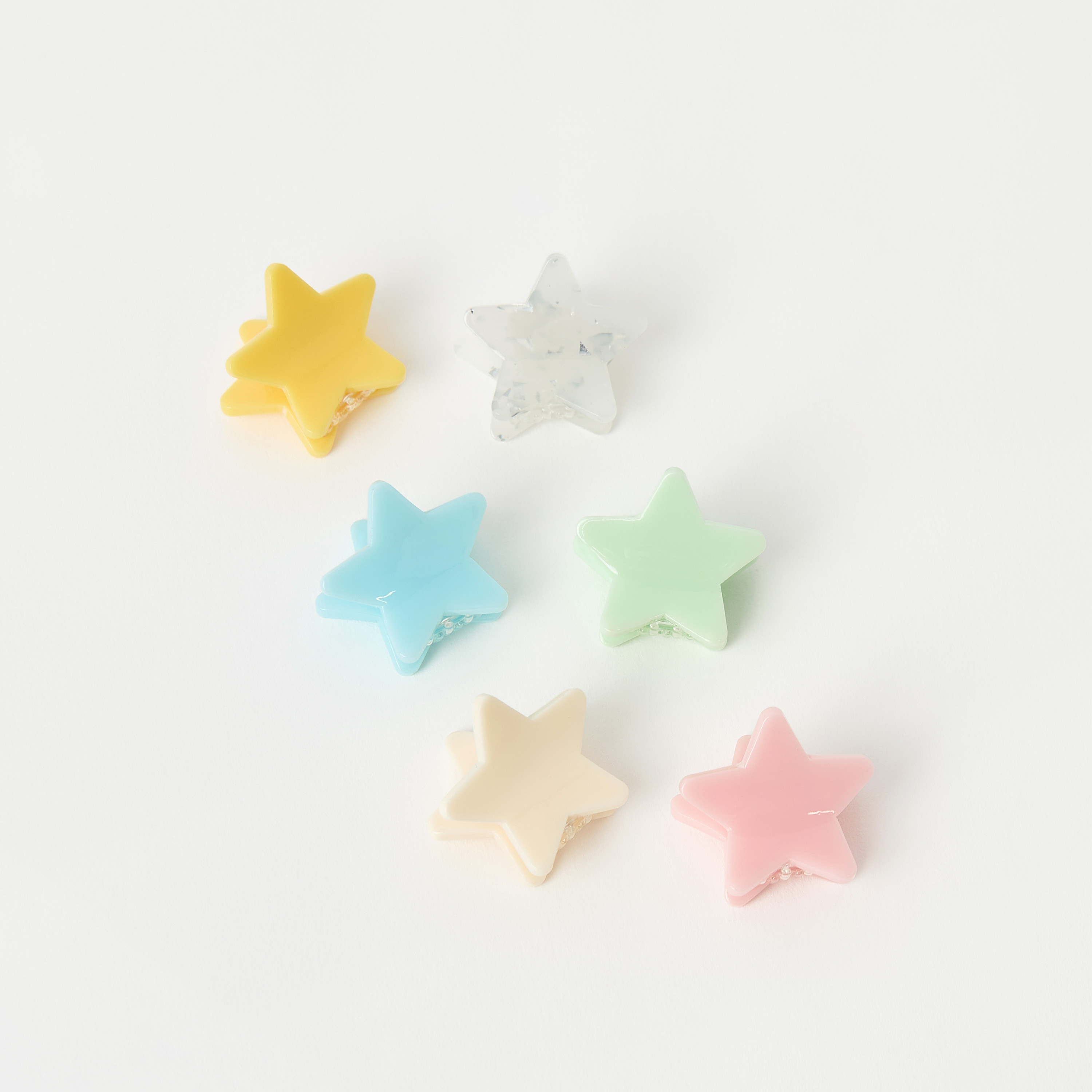 مشابك شعر بتصميم نجمة من تشارمز - طقم من 6 قطع-girls-accessories-hairaccessories-image-1