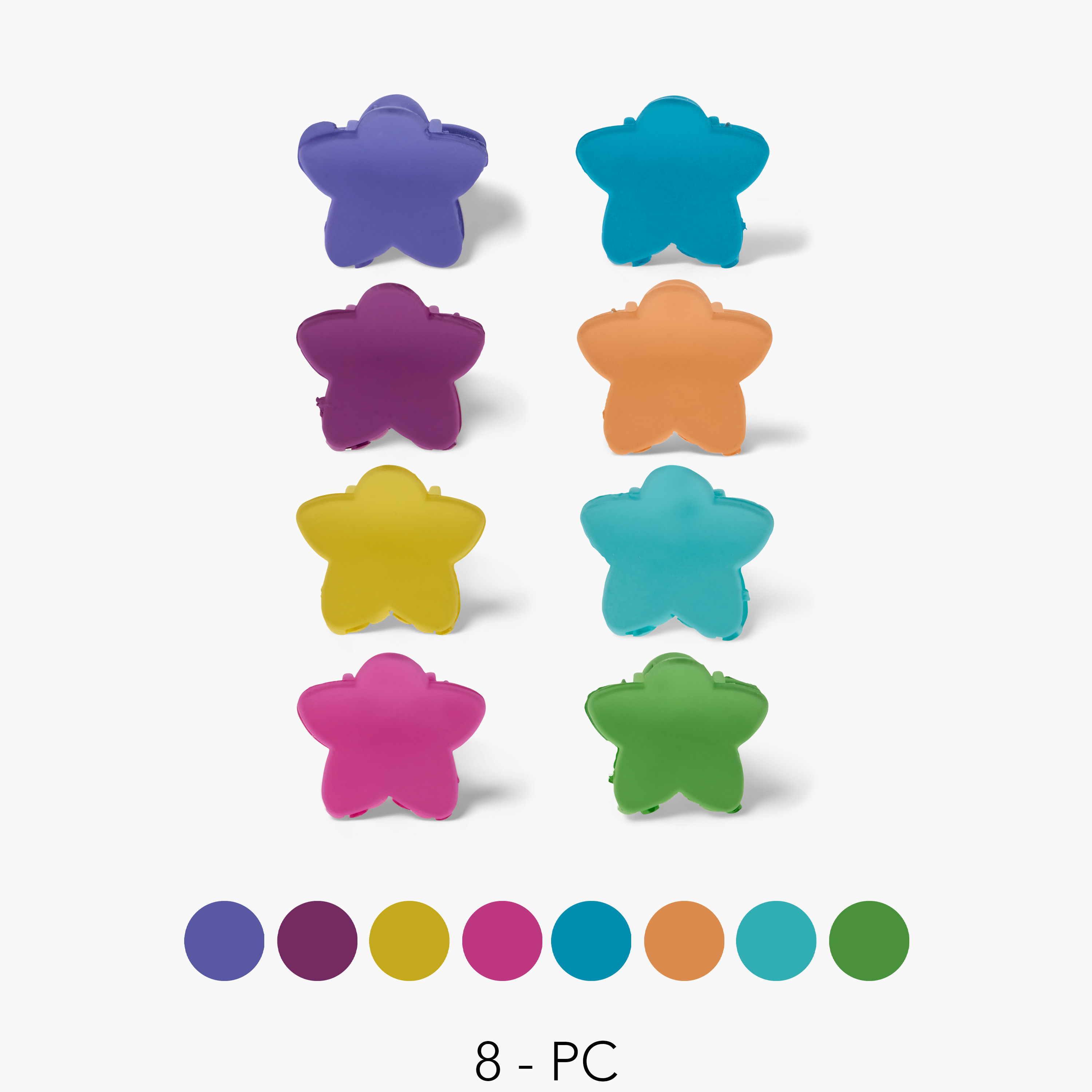 Charmz Solid Star Hair Clamp - Set of 8-girls-accessories-hairaccessories-image-1