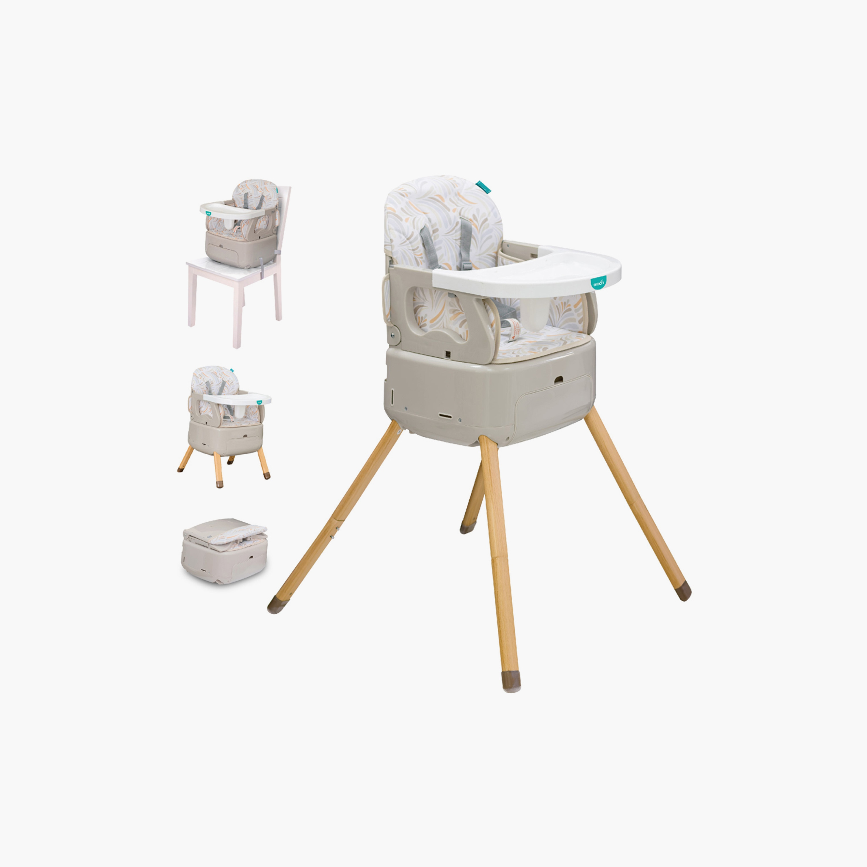 Moon Hiterite 4-in-1 Convertible Highchair with Carry Box - Beige-baby-feeding-highchairsandboosters-image-1
