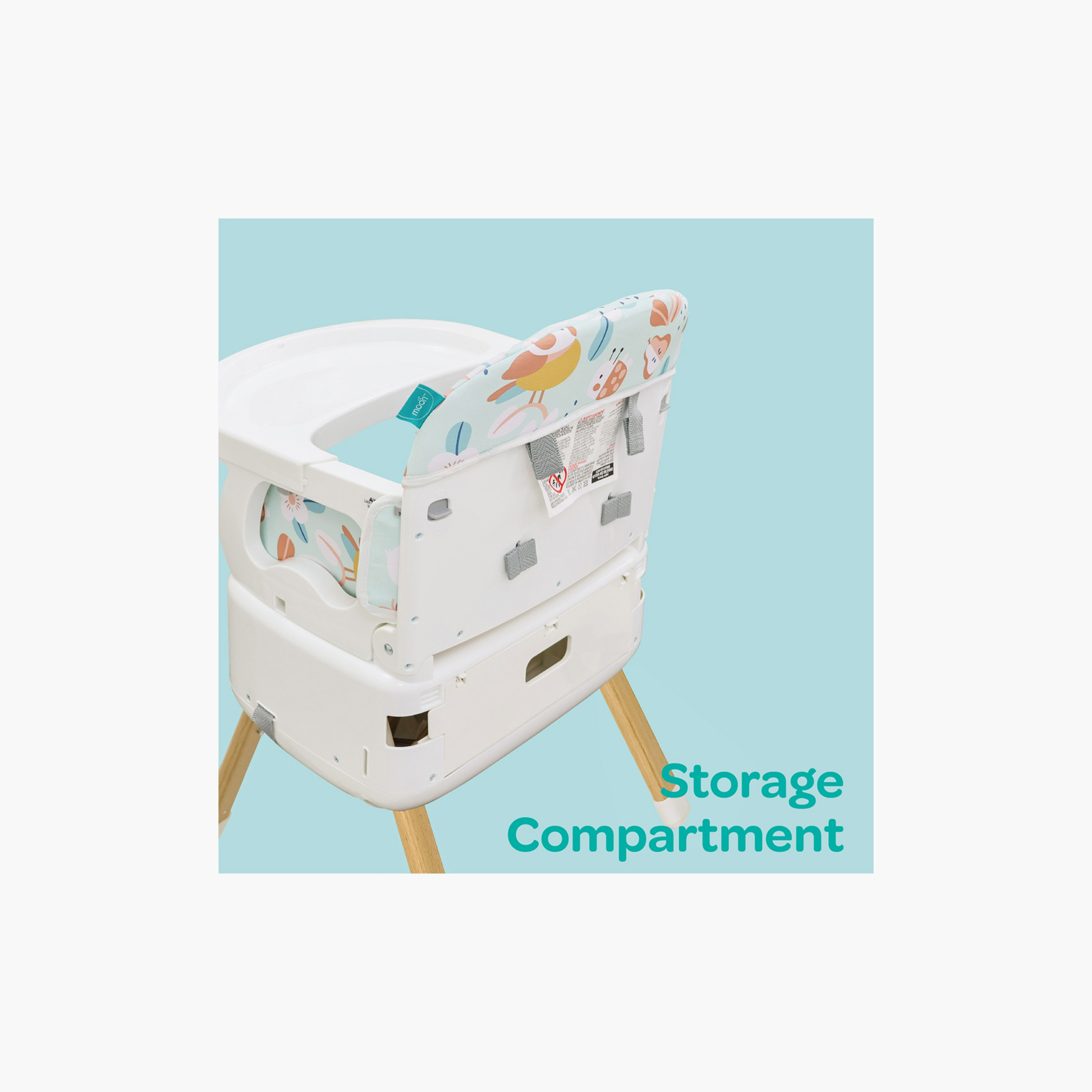 Moon Hiterite 4-in-1 Convertible Highchair with Carry Box - Grey-baby-feeding-highchairsandboosters-image-5